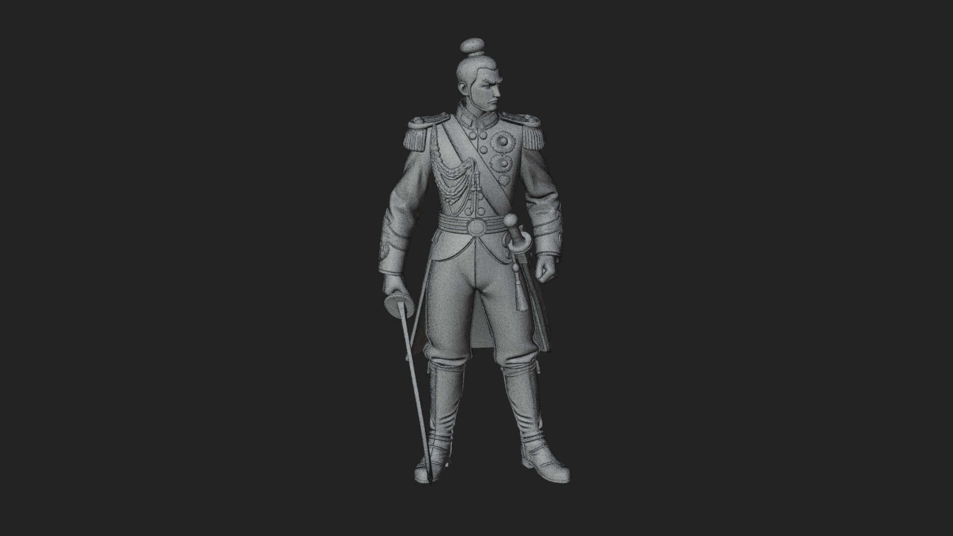 Napoleonic Officer Statue Design 14 3D Print Model 3D Model
