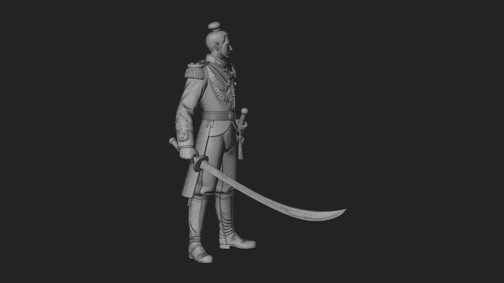 Napoleonic Officer Statue Design 14 3D Print Model 3D Model