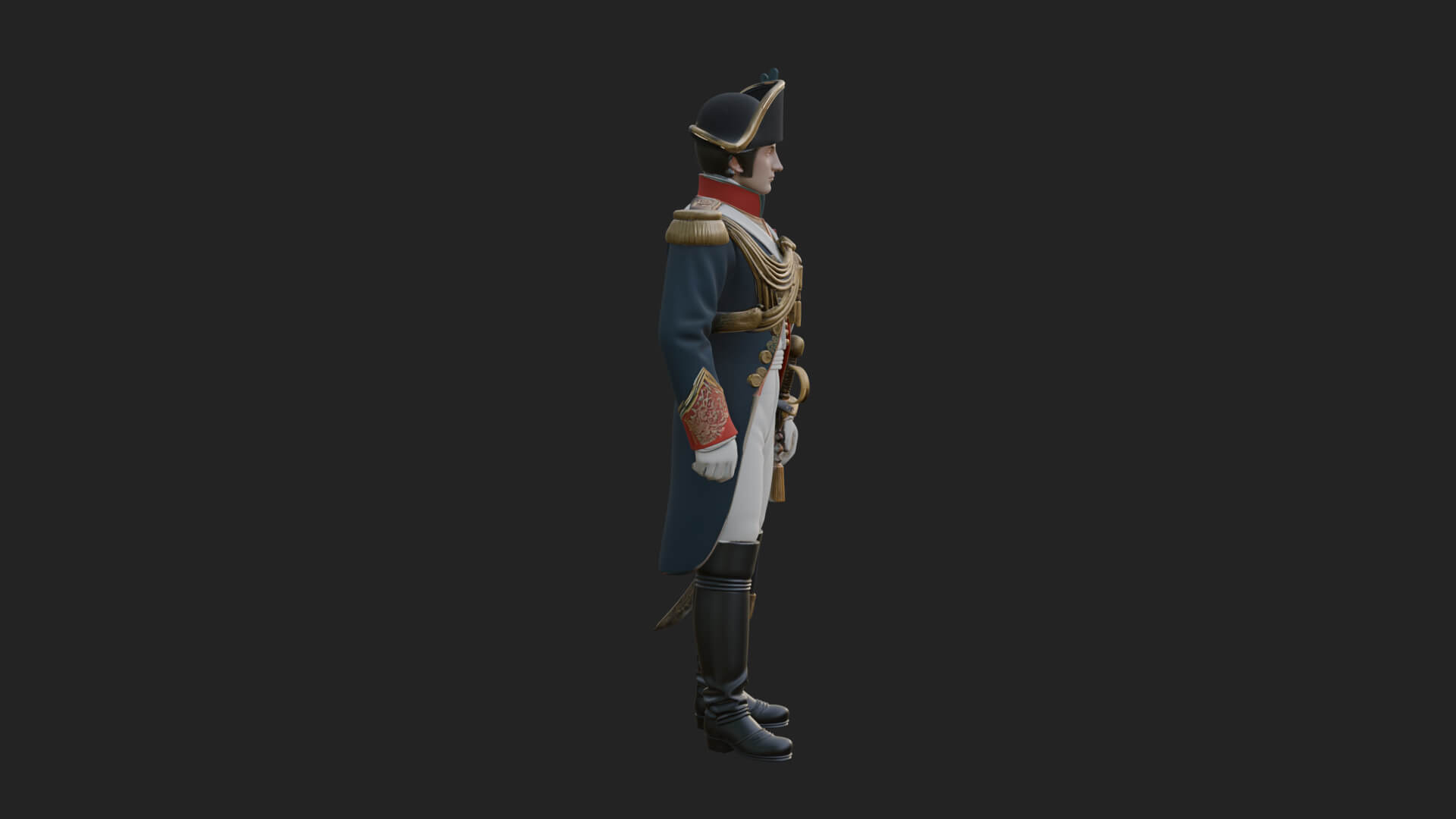 Napoleonic Officer Statue Design 5 3D Print Model 3D Model