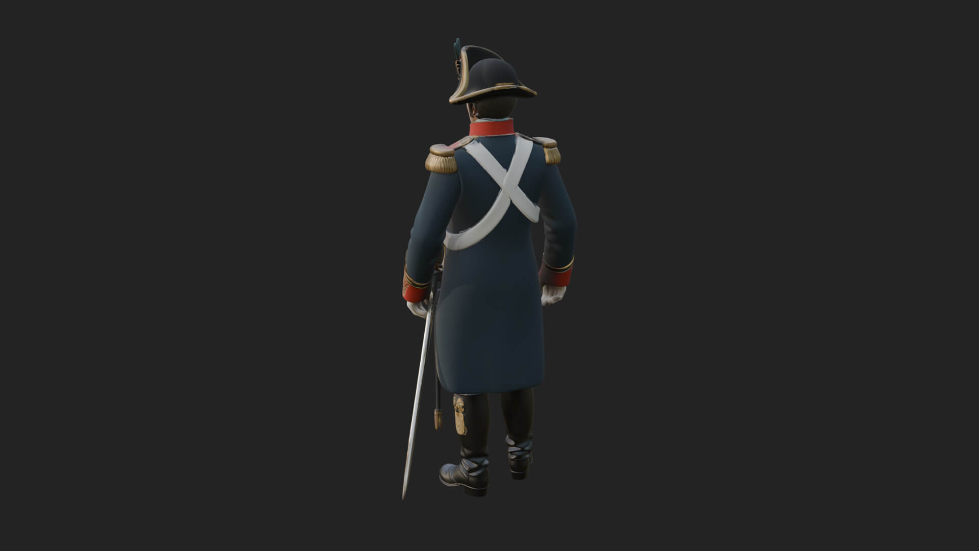 Napoleonic Officer Statue Design 5 3D Print Model 3D Model