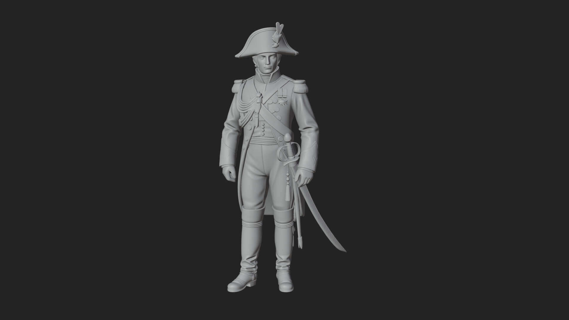 Napoleonic Officer Statue Design 5 3D Print Model 3D Model