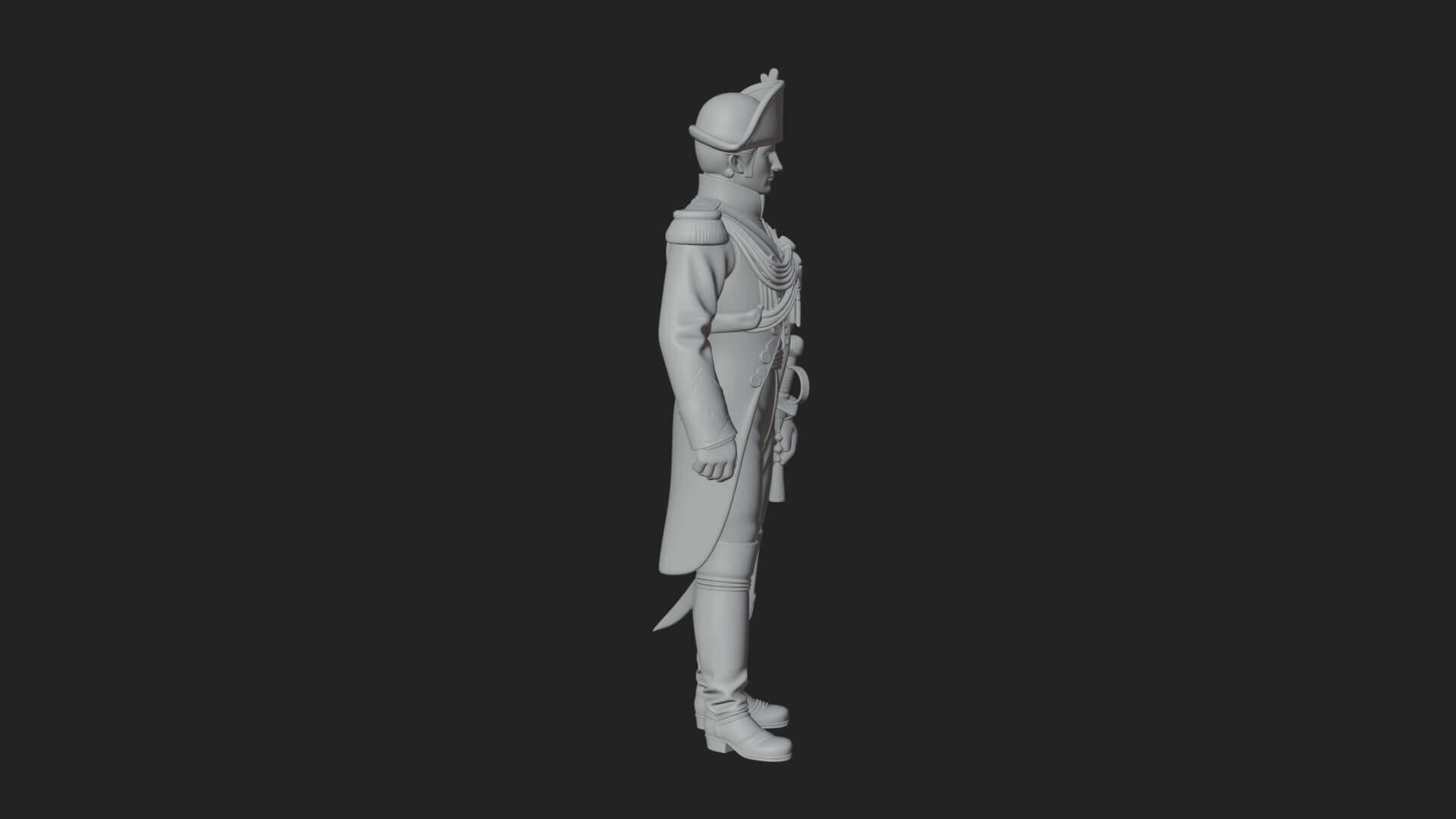 Napoleonic Officer Statue Design 5 3D Print Model 3D Model