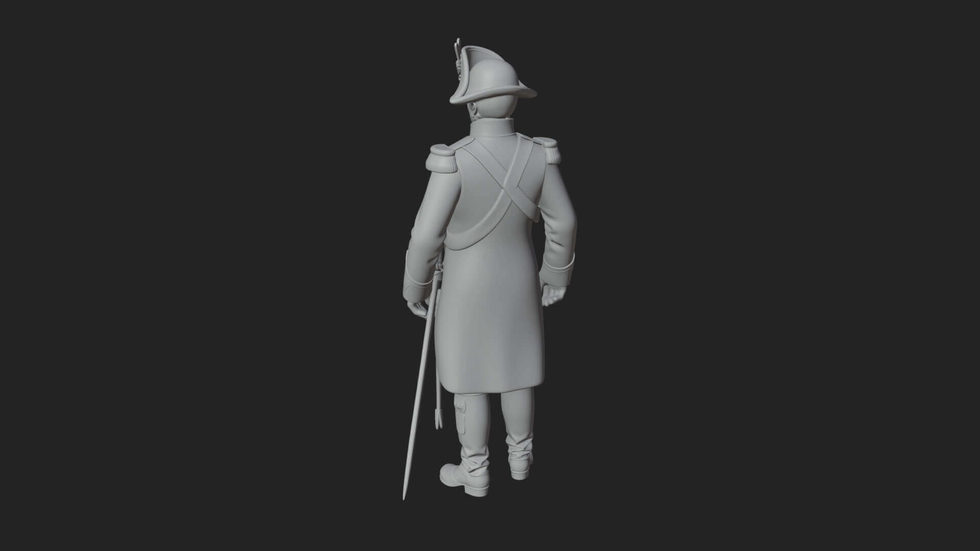 Napoleonic Officer Statue Design 5 3D Print Model 3D Model