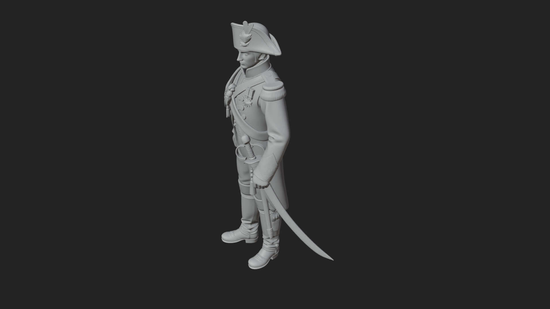 Napoleonic Officer Statue Design 5 3D Print Model 3D Model