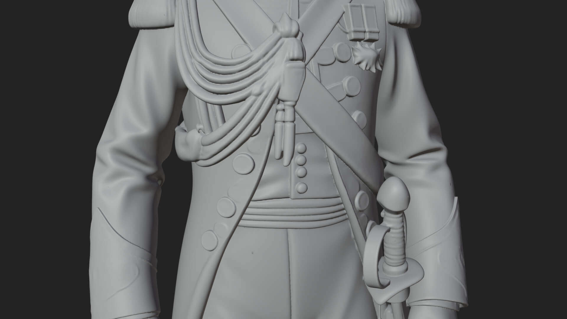 Napoleonic Officer Statue Design 5 3D Print Model 3D Model