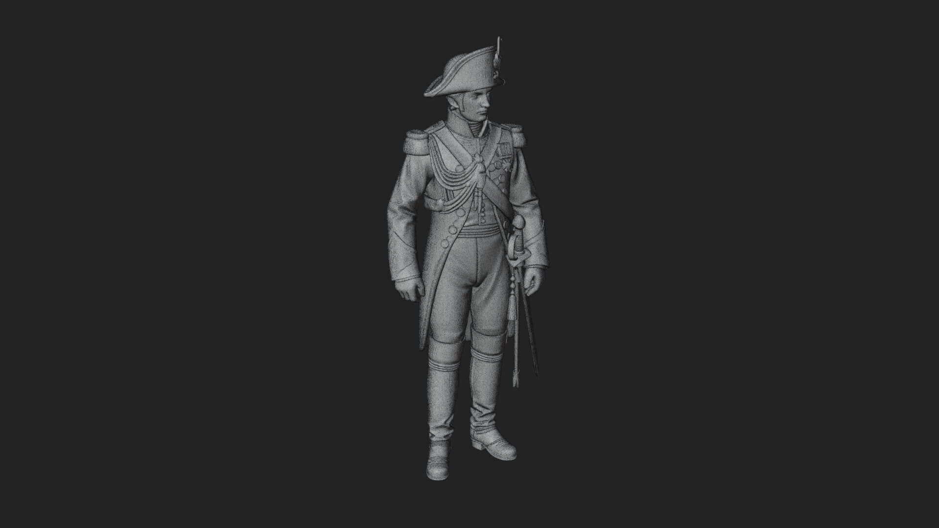 Napoleonic Officer Statue Design 5 3D Print Model 3D Model