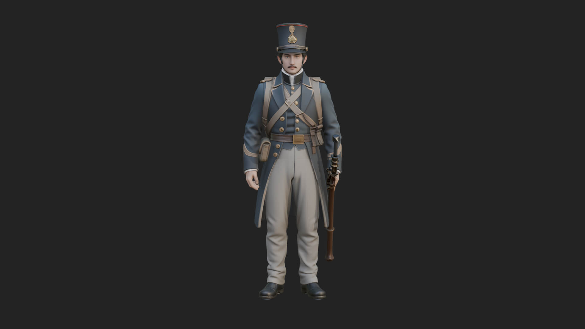 Napoleonic Officer Statue Design 6 3D Print Model 3D Model