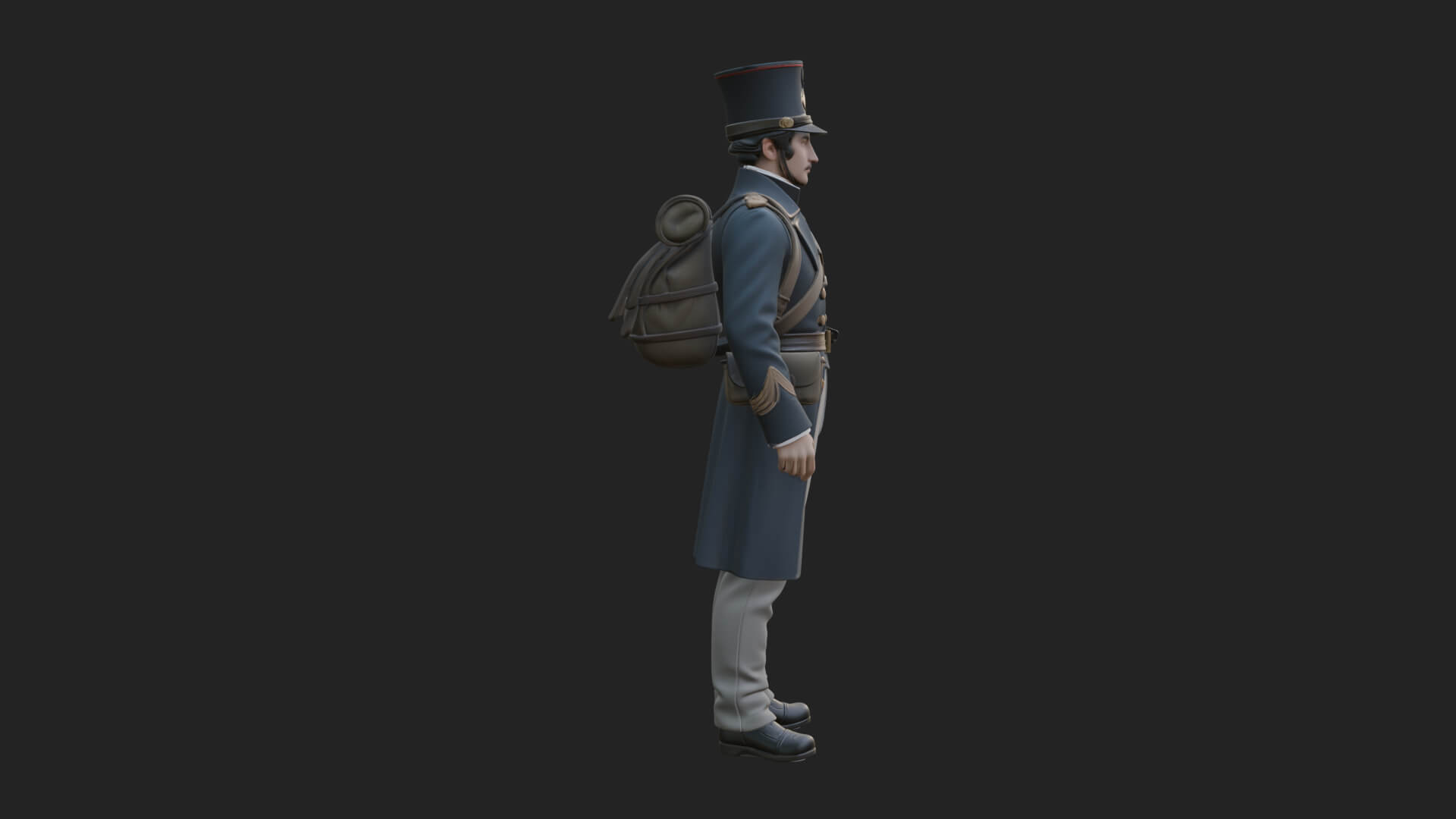Napoleonic Officer Statue Design 6 3D Print Model 3D Model