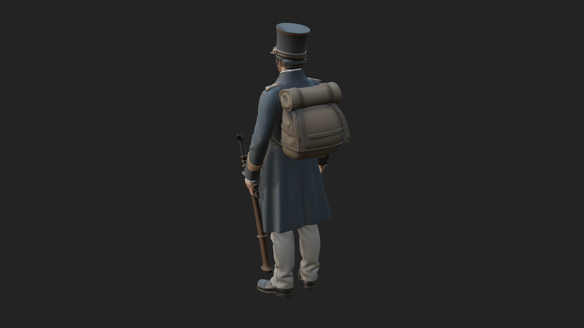 Napoleonic Officer Statue Design 6 3D Print Model 3D Model