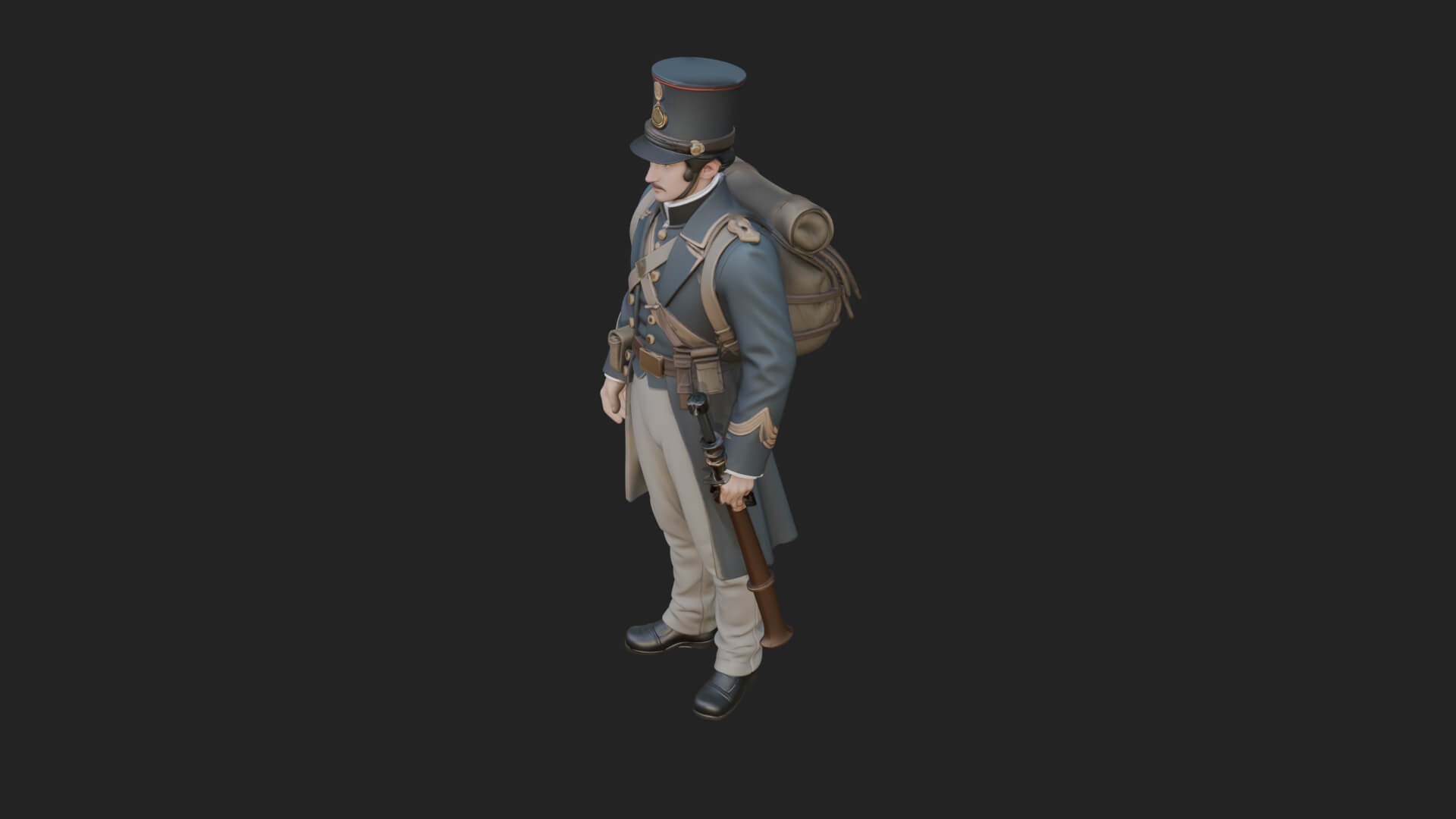 Napoleonic Officer Statue Design 6 3D Print Model 3D Model