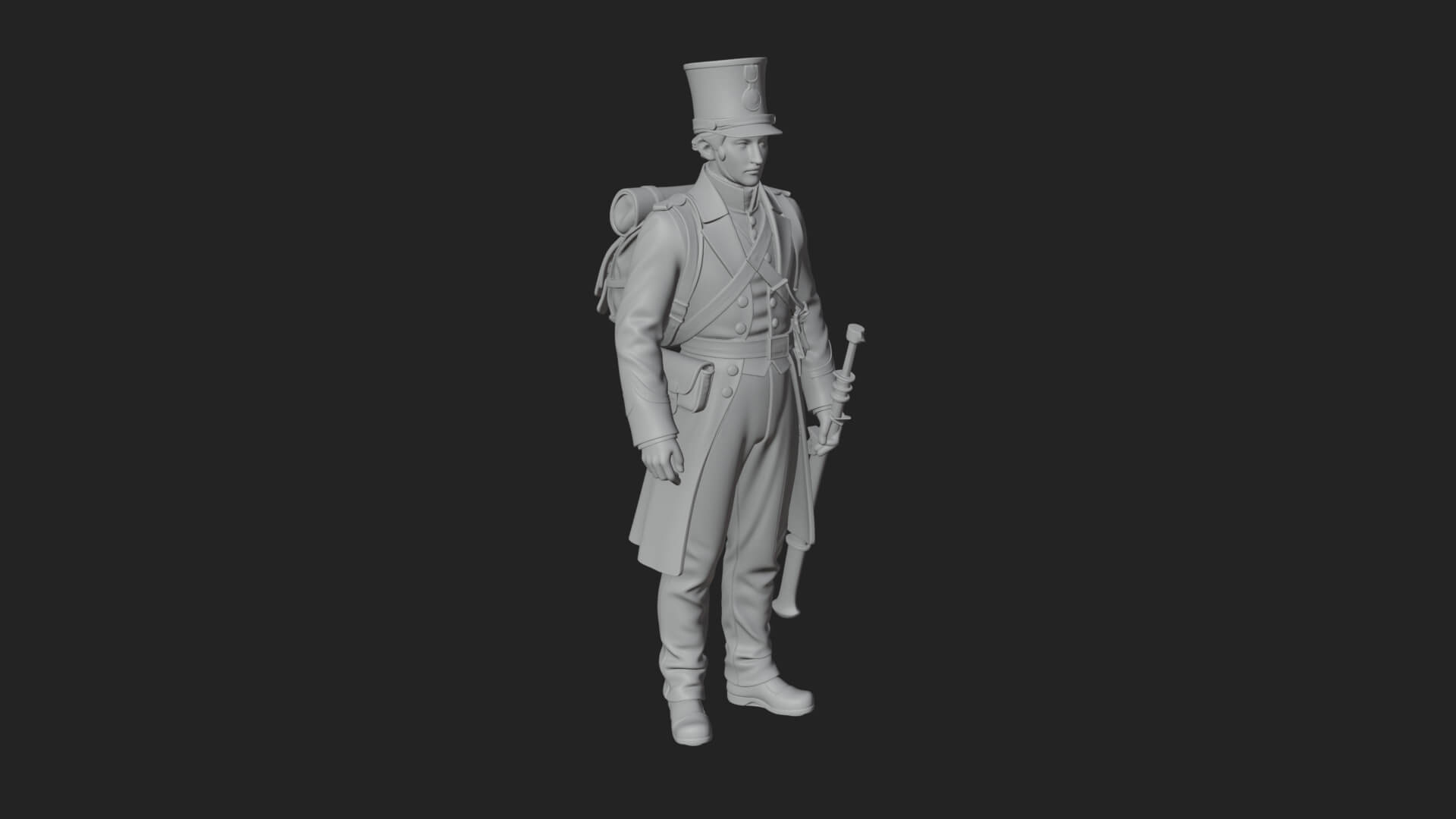 Napoleonic Officer Statue Design 6 3D Print Model 3D Model