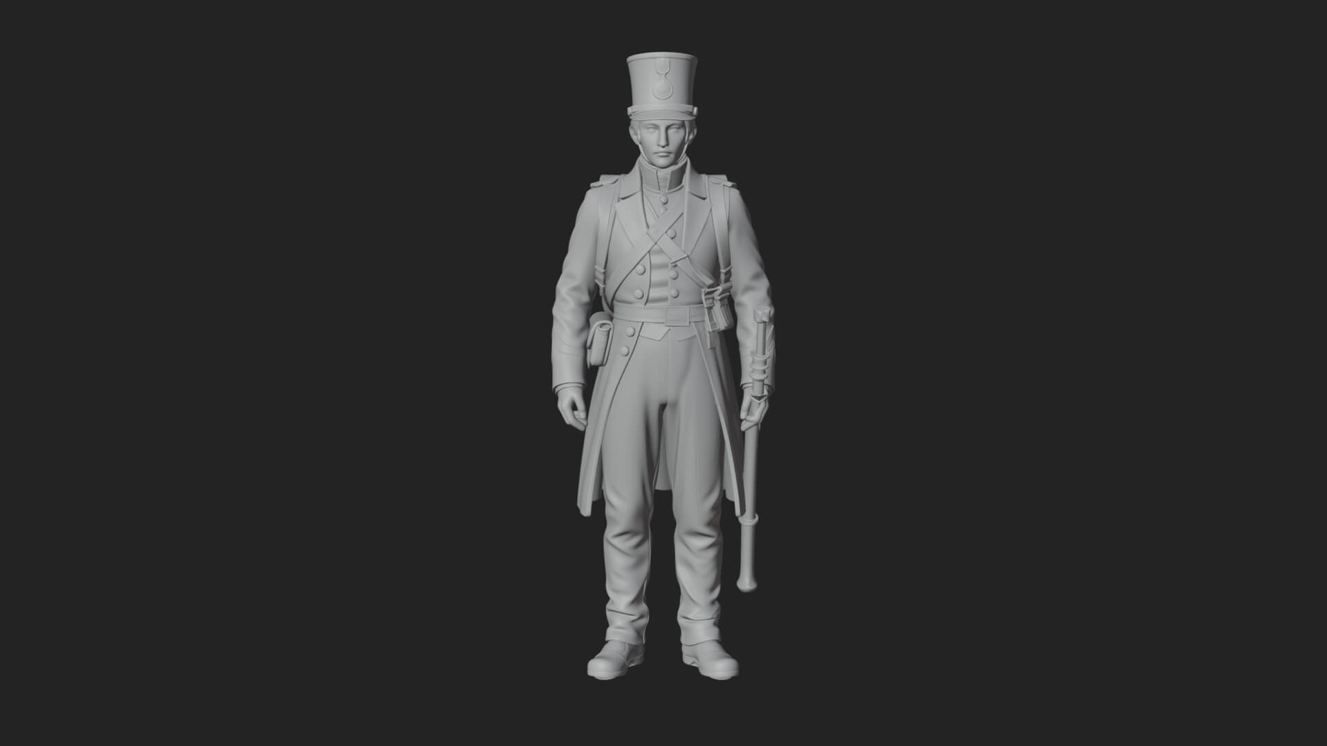 Napoleonic Officer Statue Design 6 3D Print Model 3D Model