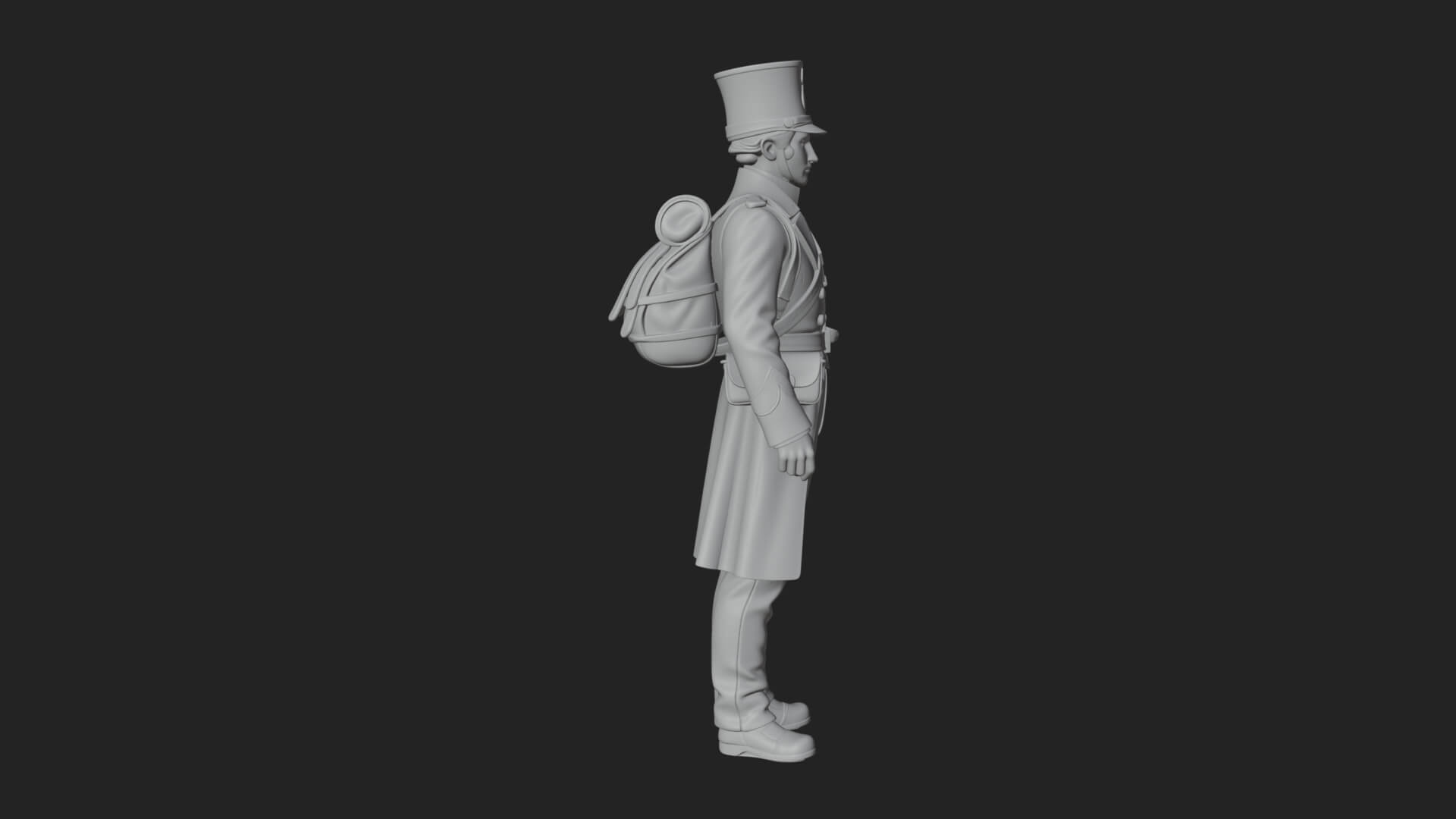 Napoleonic Officer Statue Design 6 3D Print Model 3D Model
