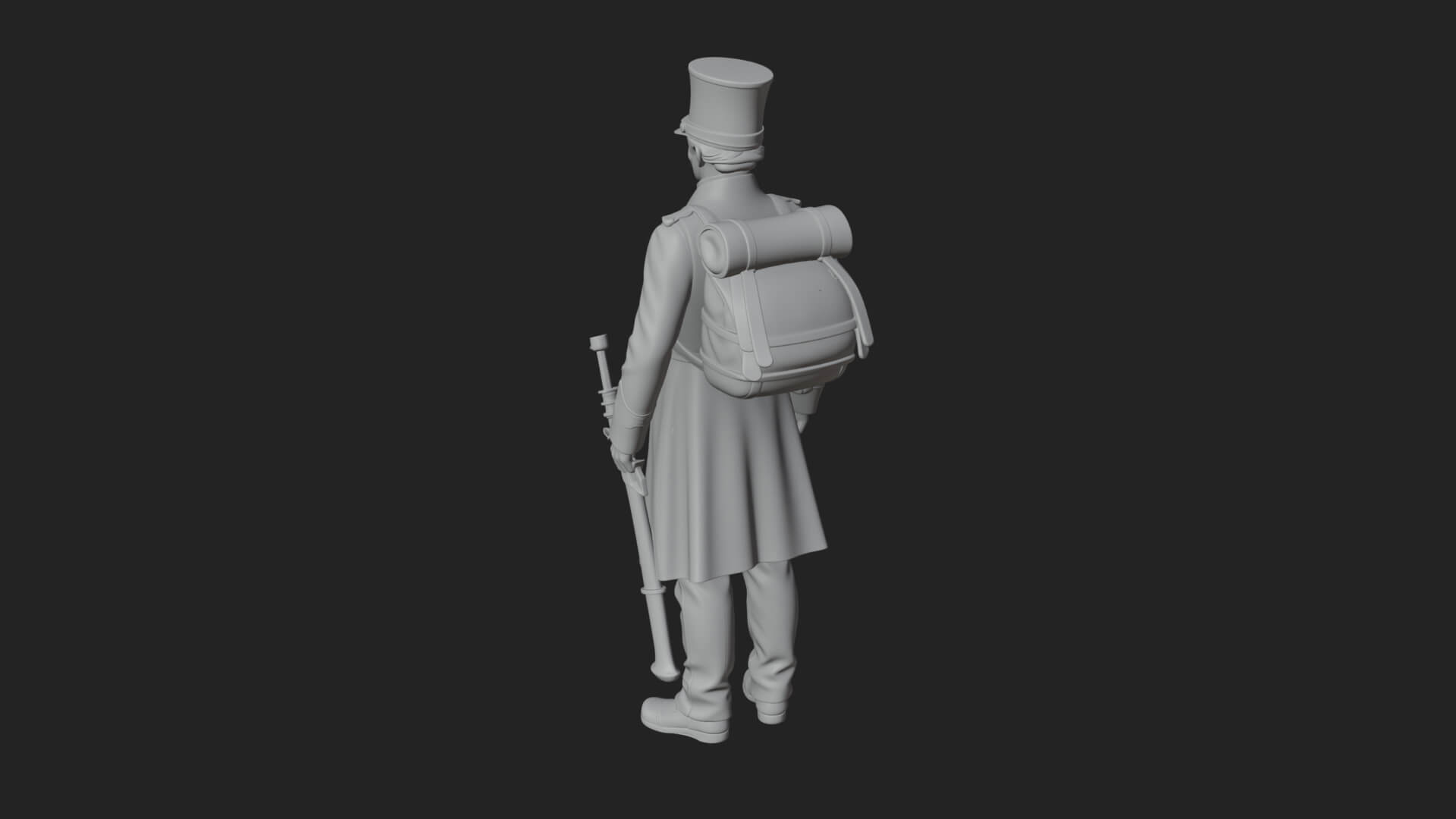 Napoleonic Officer Statue Design 6 3D Print Model 3D Model