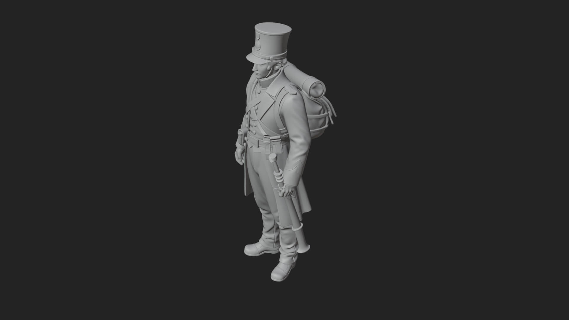 Napoleonic Officer Statue Design 6 3D Print Model 3D Model