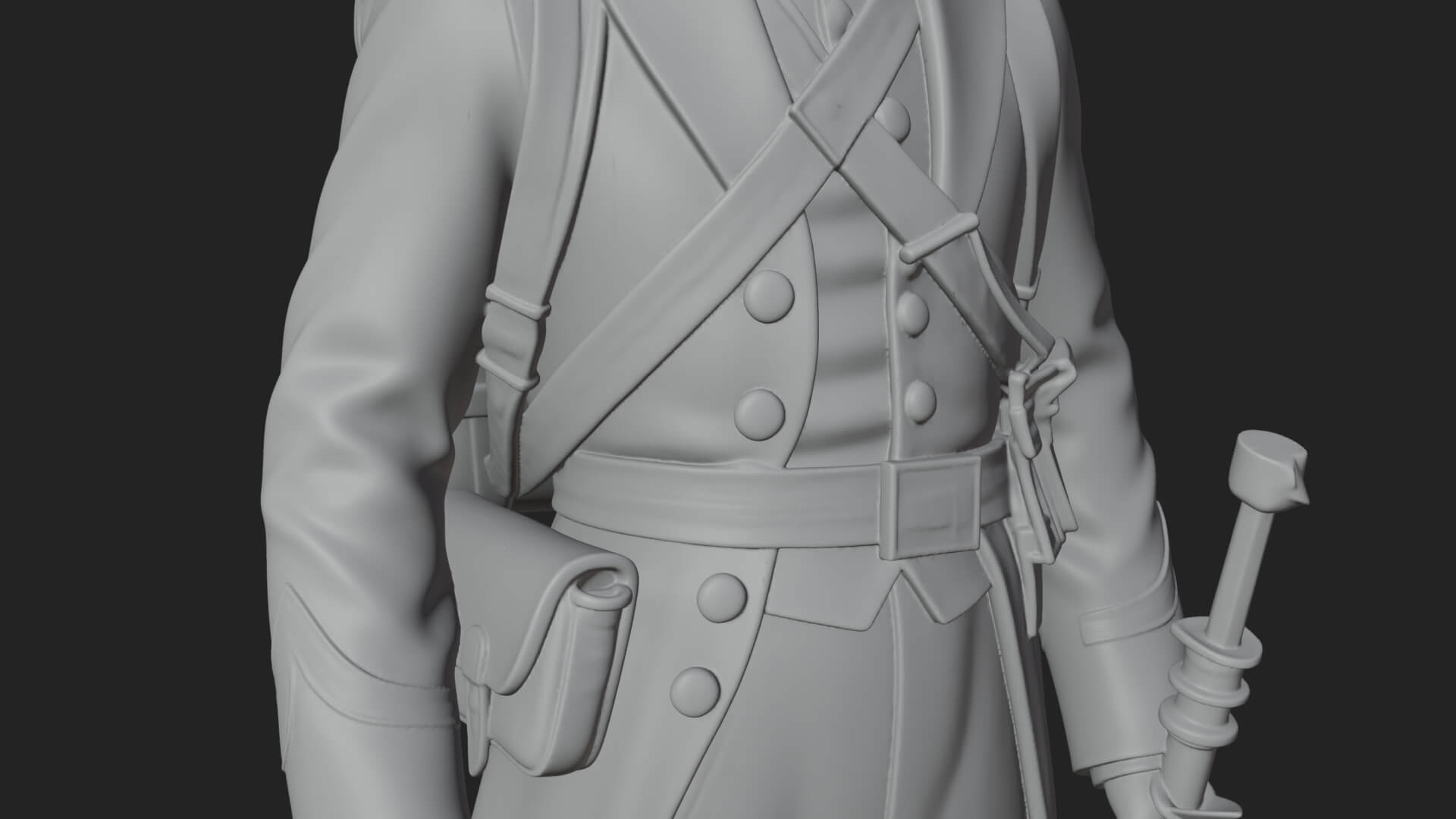 Napoleonic Officer Statue Design 6 3D Print Model 3D Model