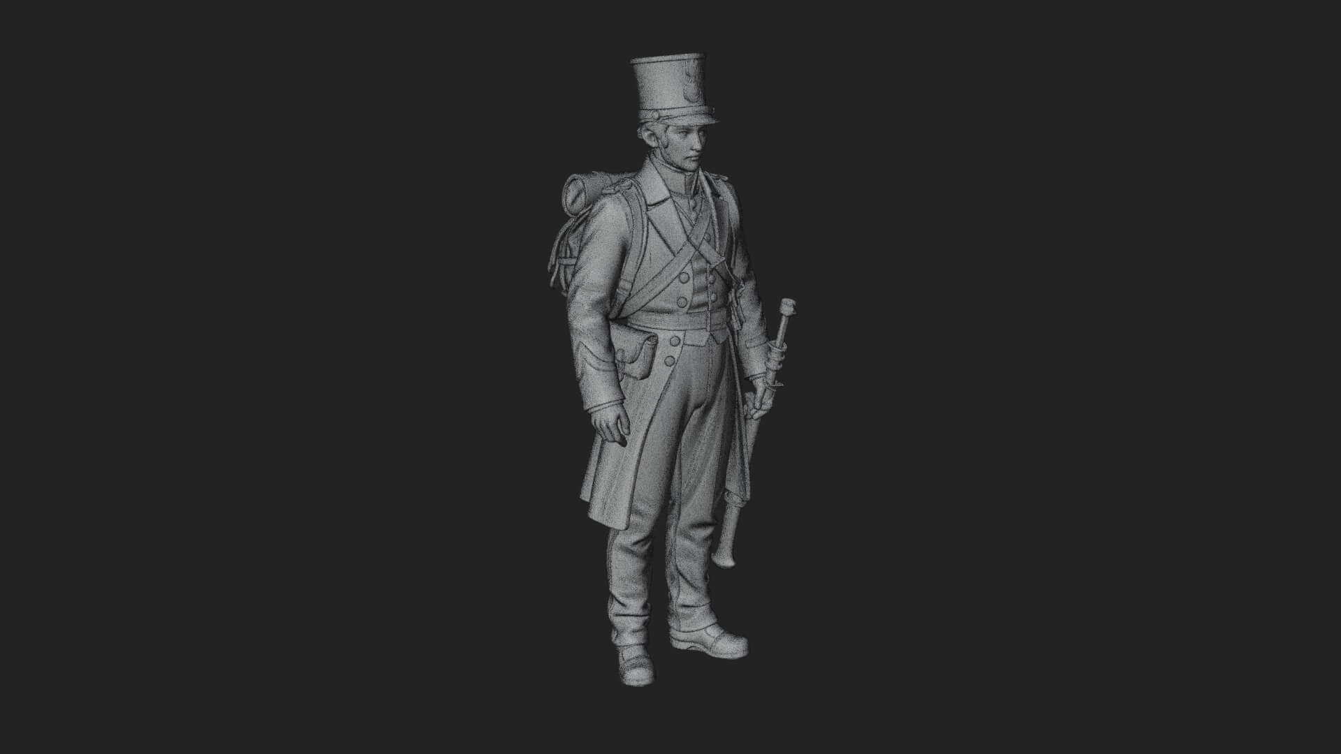 Napoleonic Officer Statue Design 6 3D Print Model 3D Model