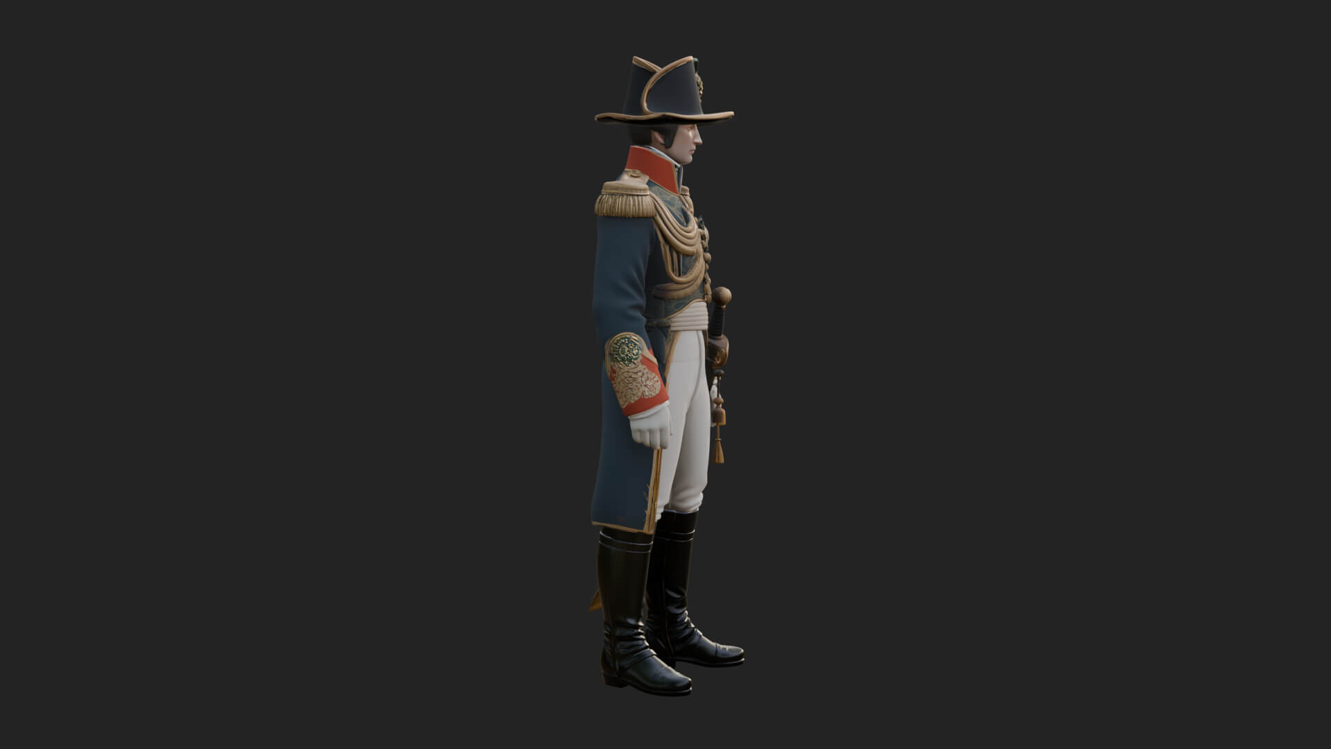 Napoleonic Officer Statue Design 7 3D Print Model 3D Model