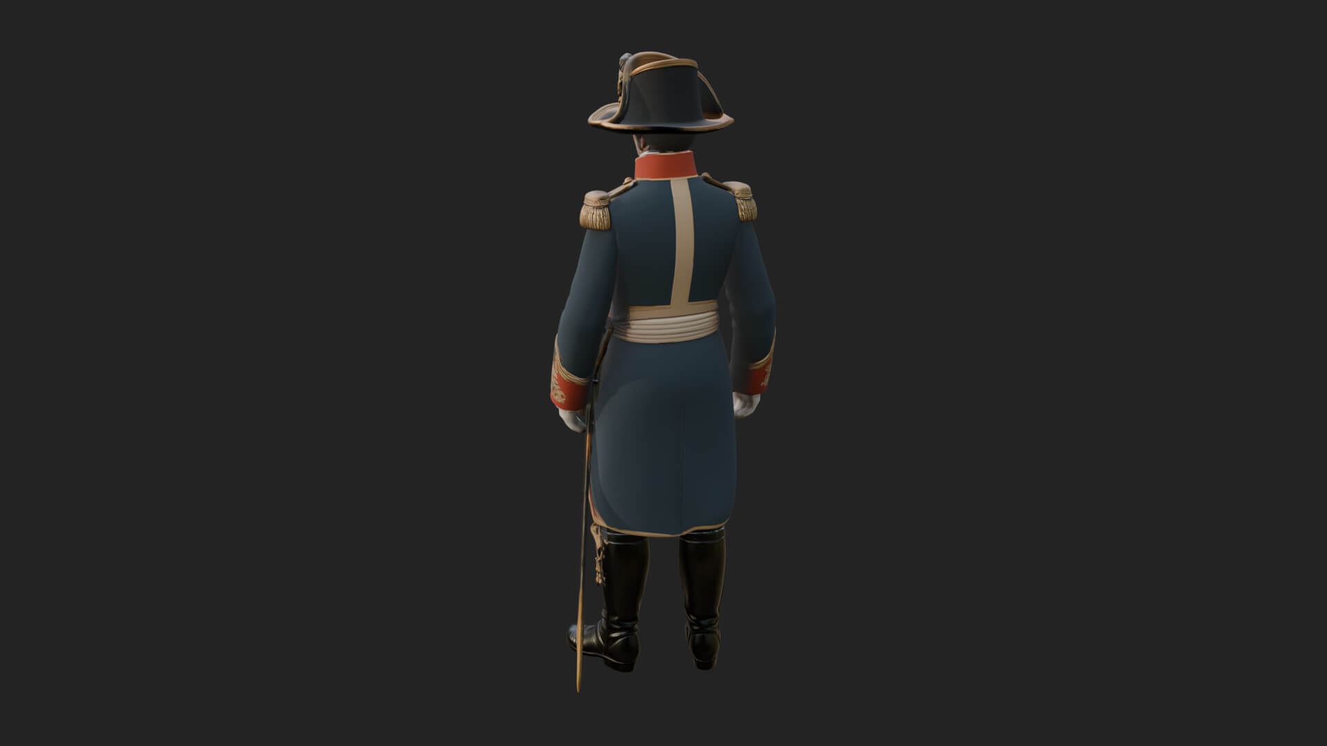 Napoleonic Officer Statue Design 7 3D Print Model 3D Model