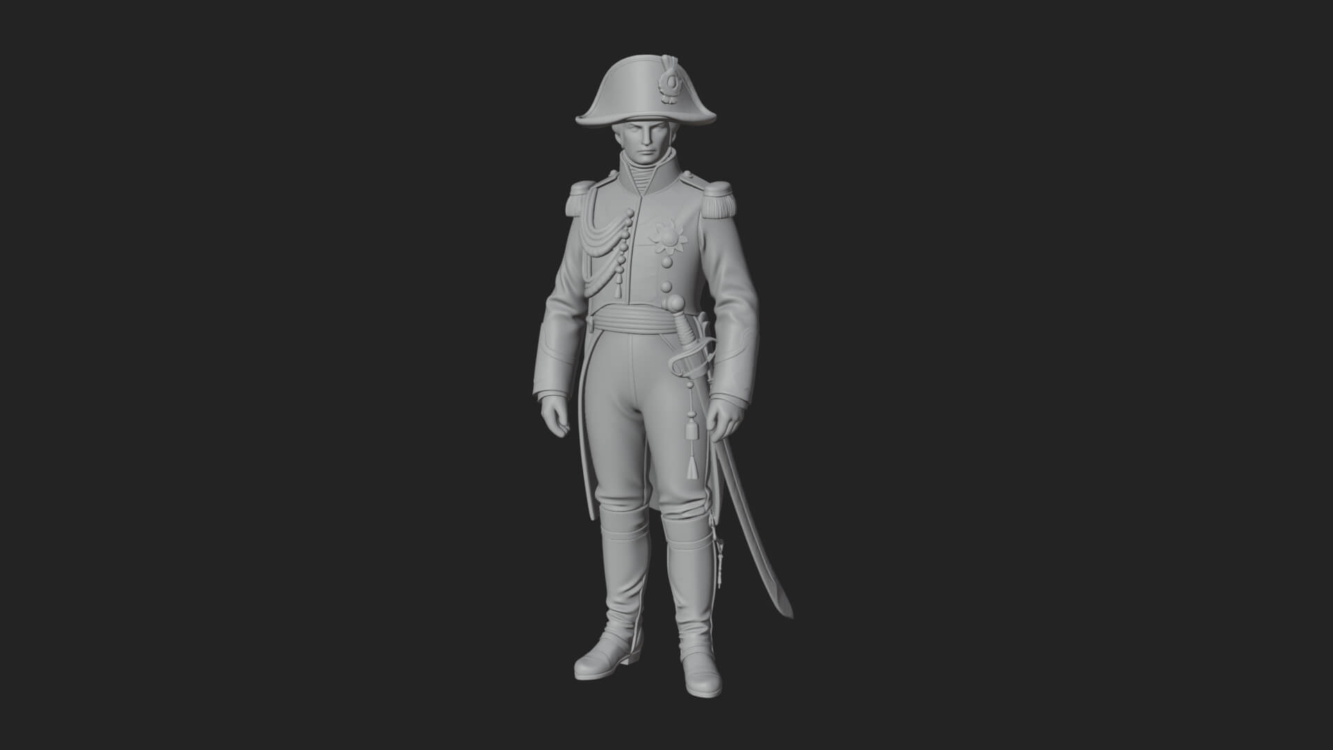 Napoleonic Officer Statue Design 7 3D Print Model 3D Model