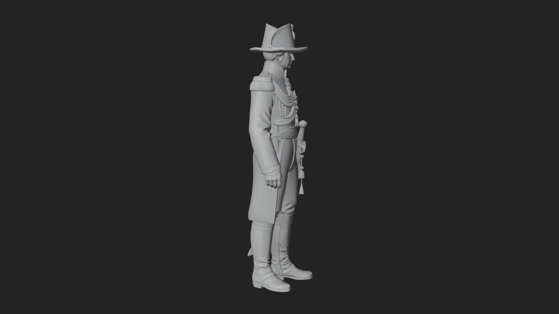 Napoleonic Officer Statue Design 7 3D Print Model 3D Model