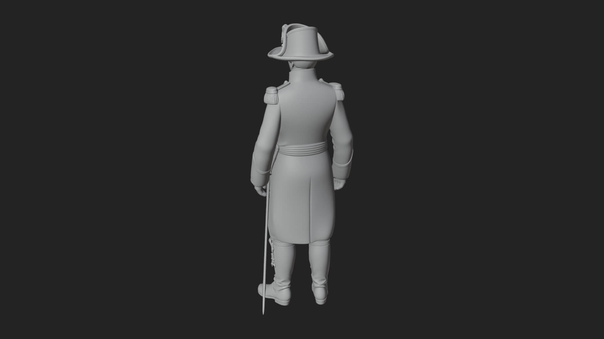 Napoleonic Officer Statue Design 7 3D Print Model 3D Model