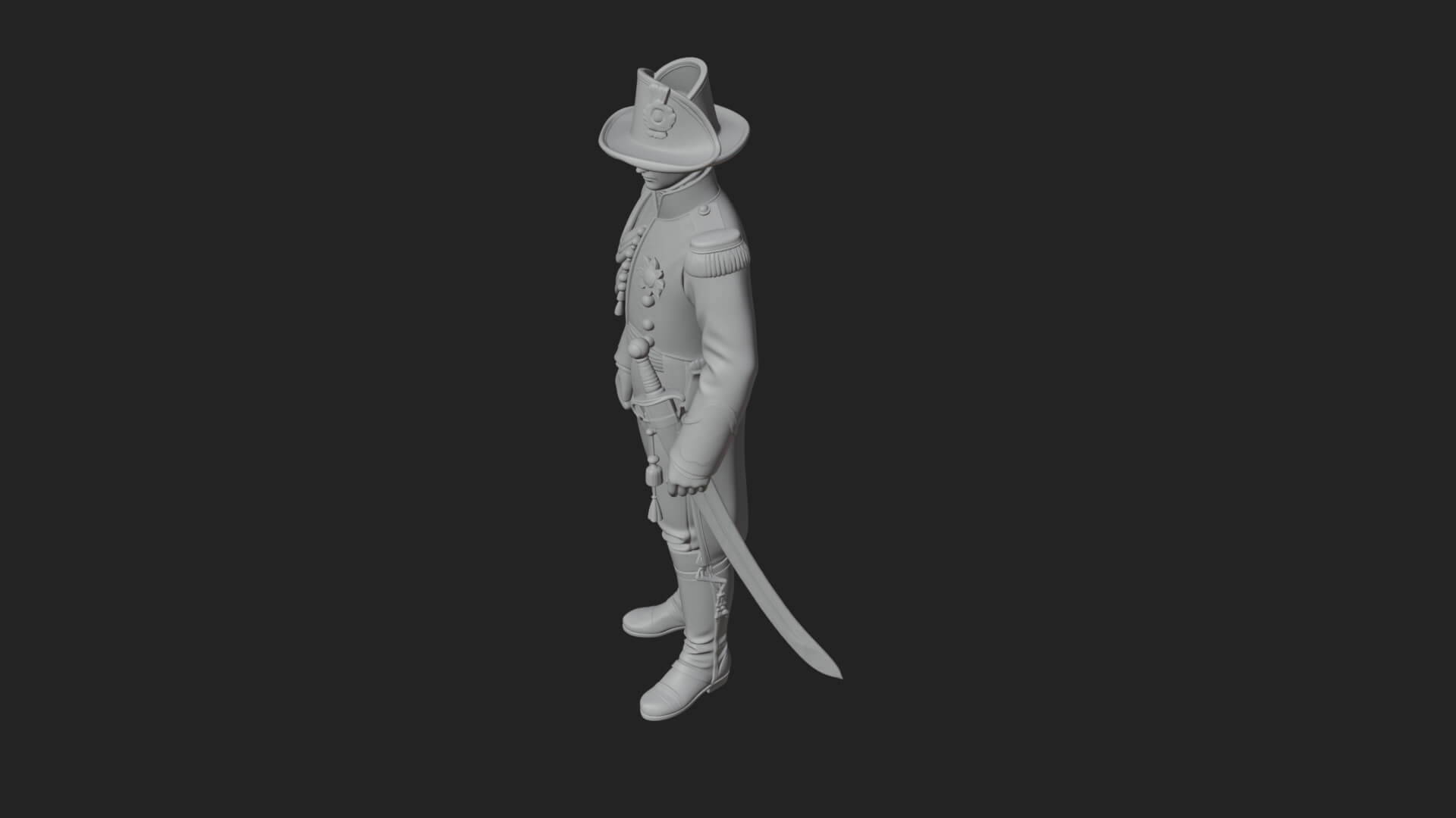 Napoleonic Officer Statue Design 7 3D Print Model 3D Model