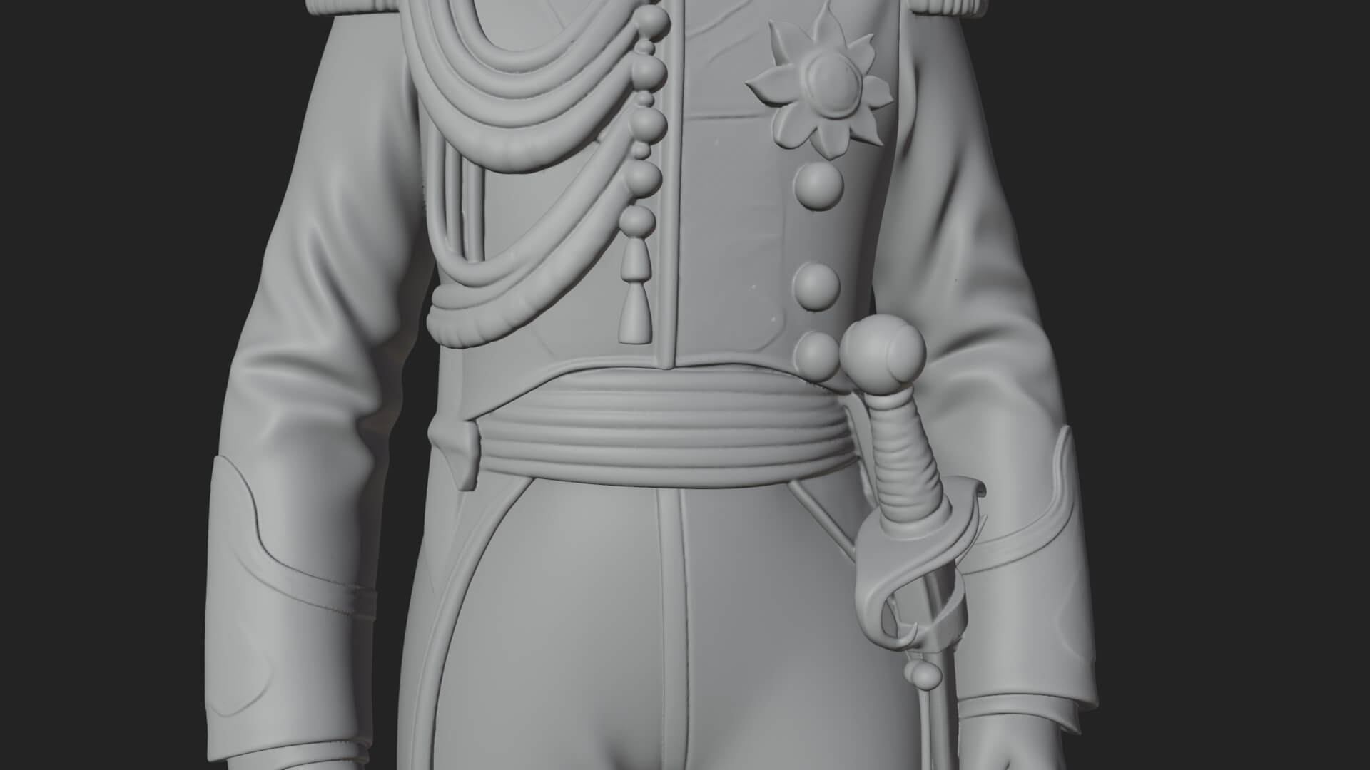 Napoleonic Officer Statue Design 7 3D Print Model 3D Model