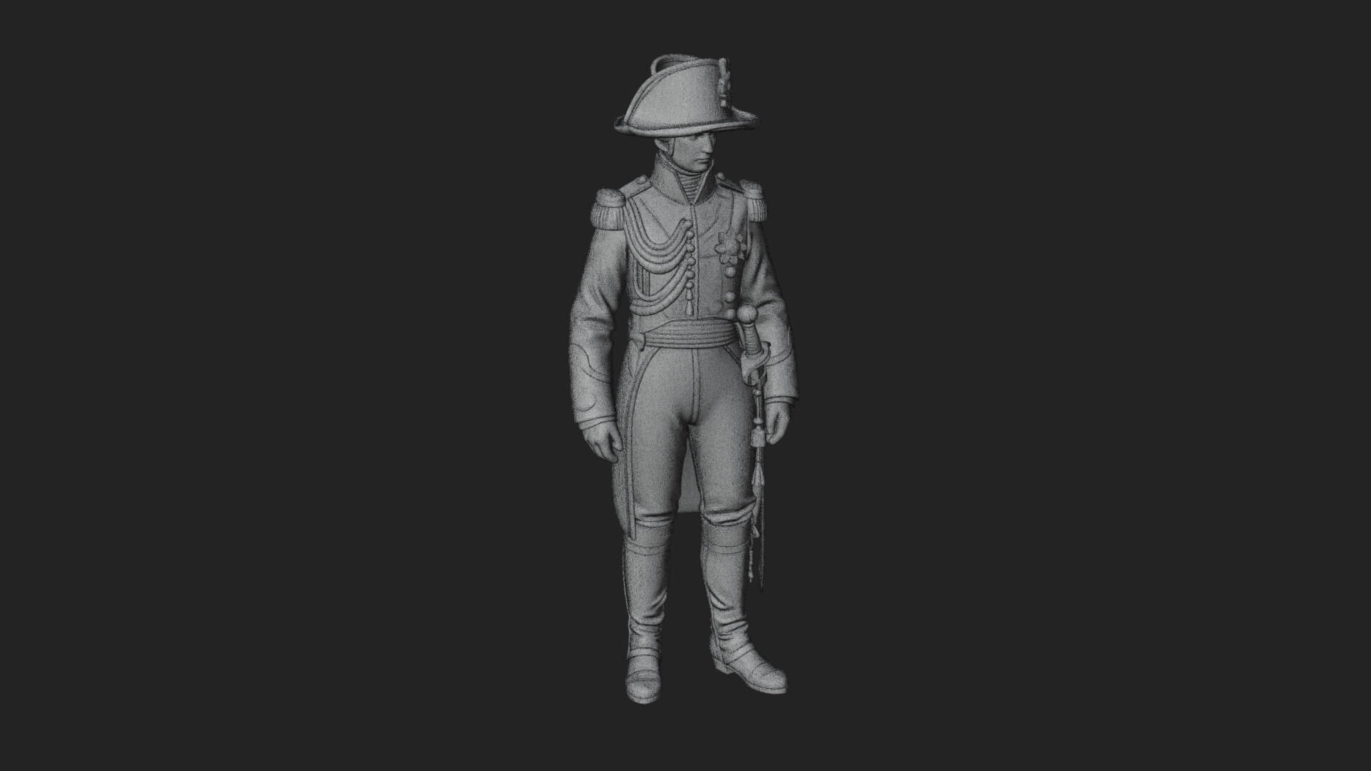 Napoleonic Officer Statue Design 7 3D Print Model 3D Model