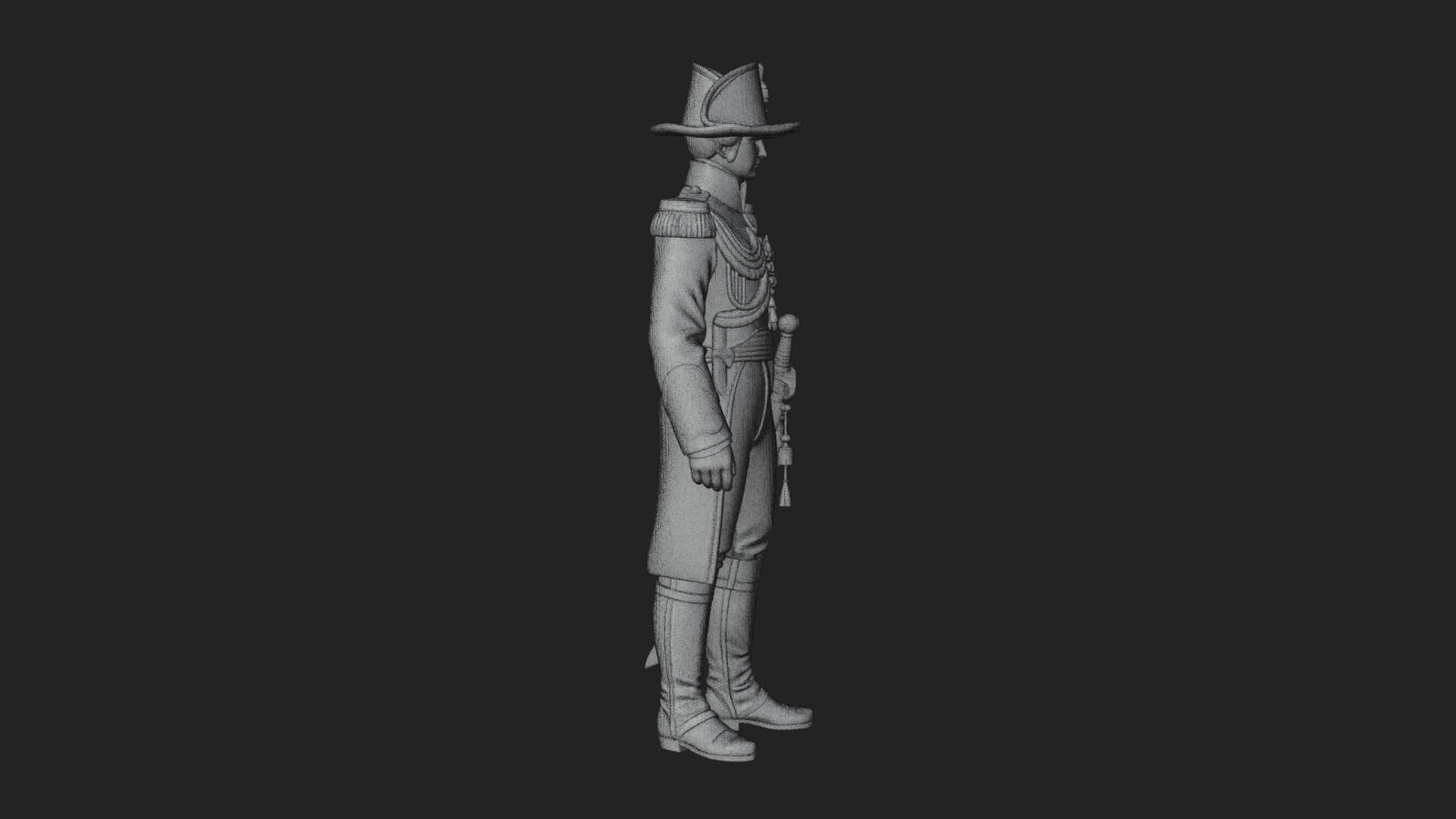 Napoleonic Officer Statue Design 7 3D Print Model 3D Model