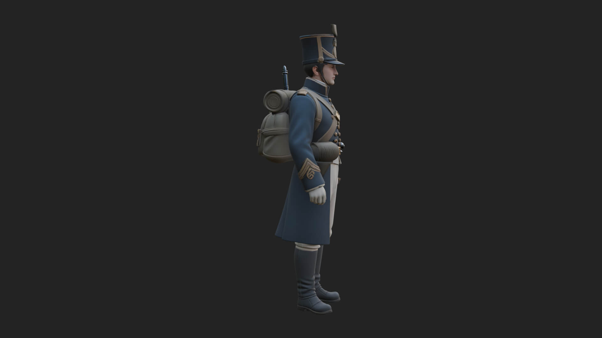 Napoleonic Officer Statue Design 8 3D Print Model 3D Model