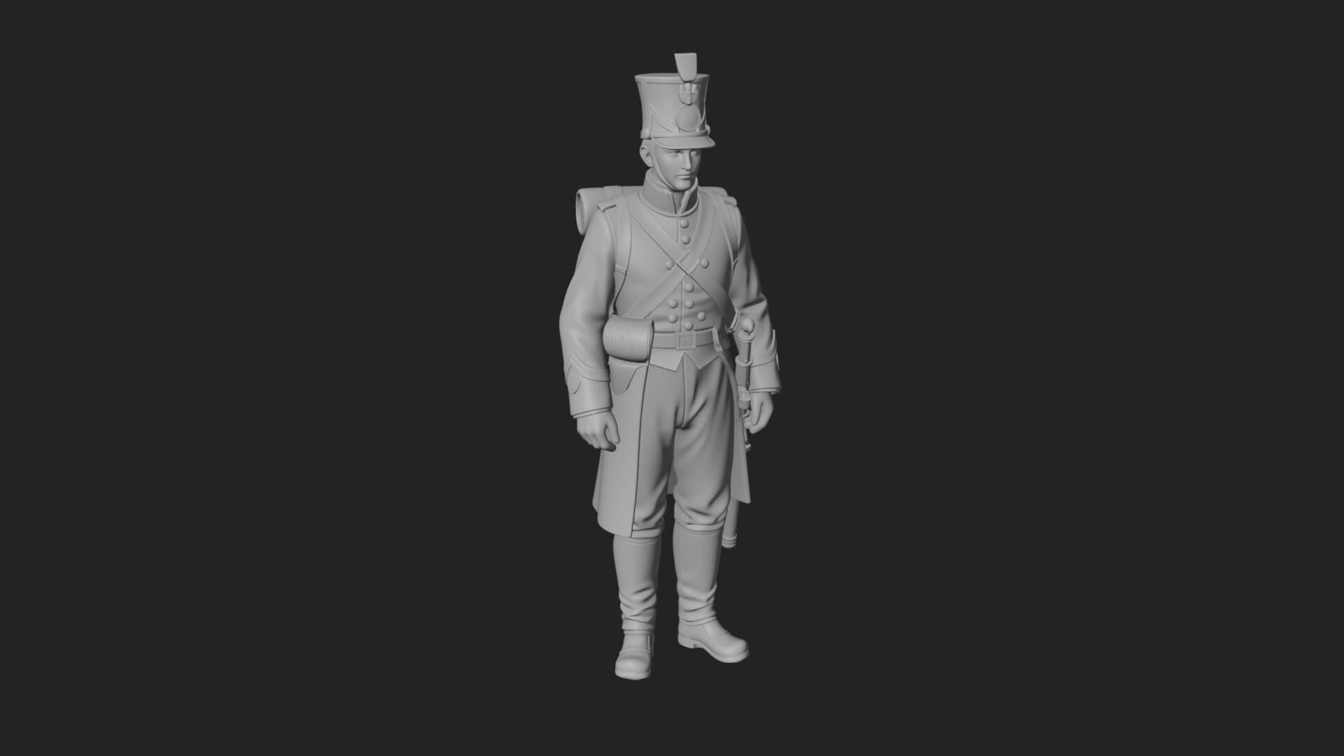 Napoleonic Officer Statue Design 8 3D Print Model 3D Model