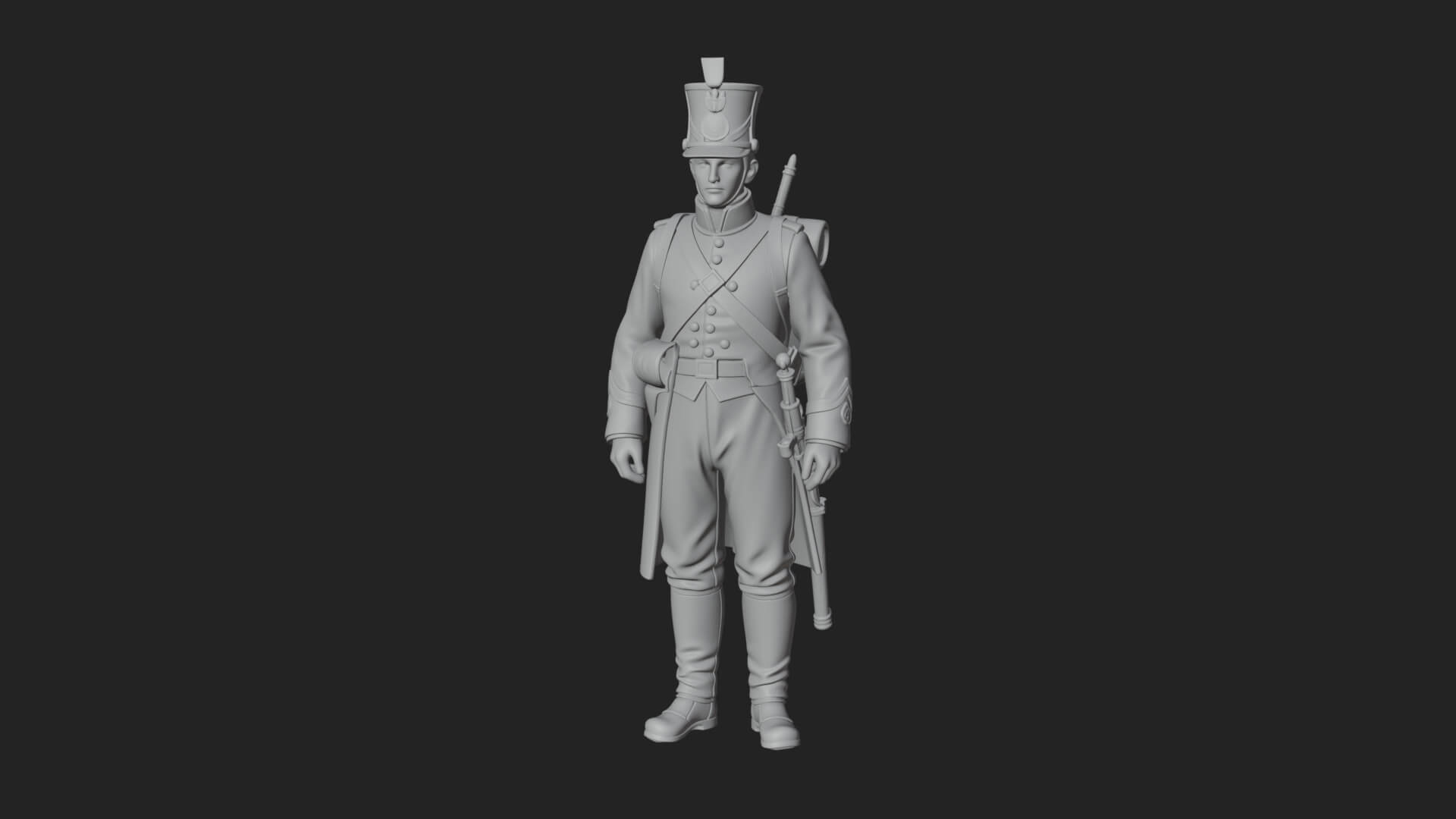 Napoleonic Officer Statue Design 8 3D Print Model 3D Model