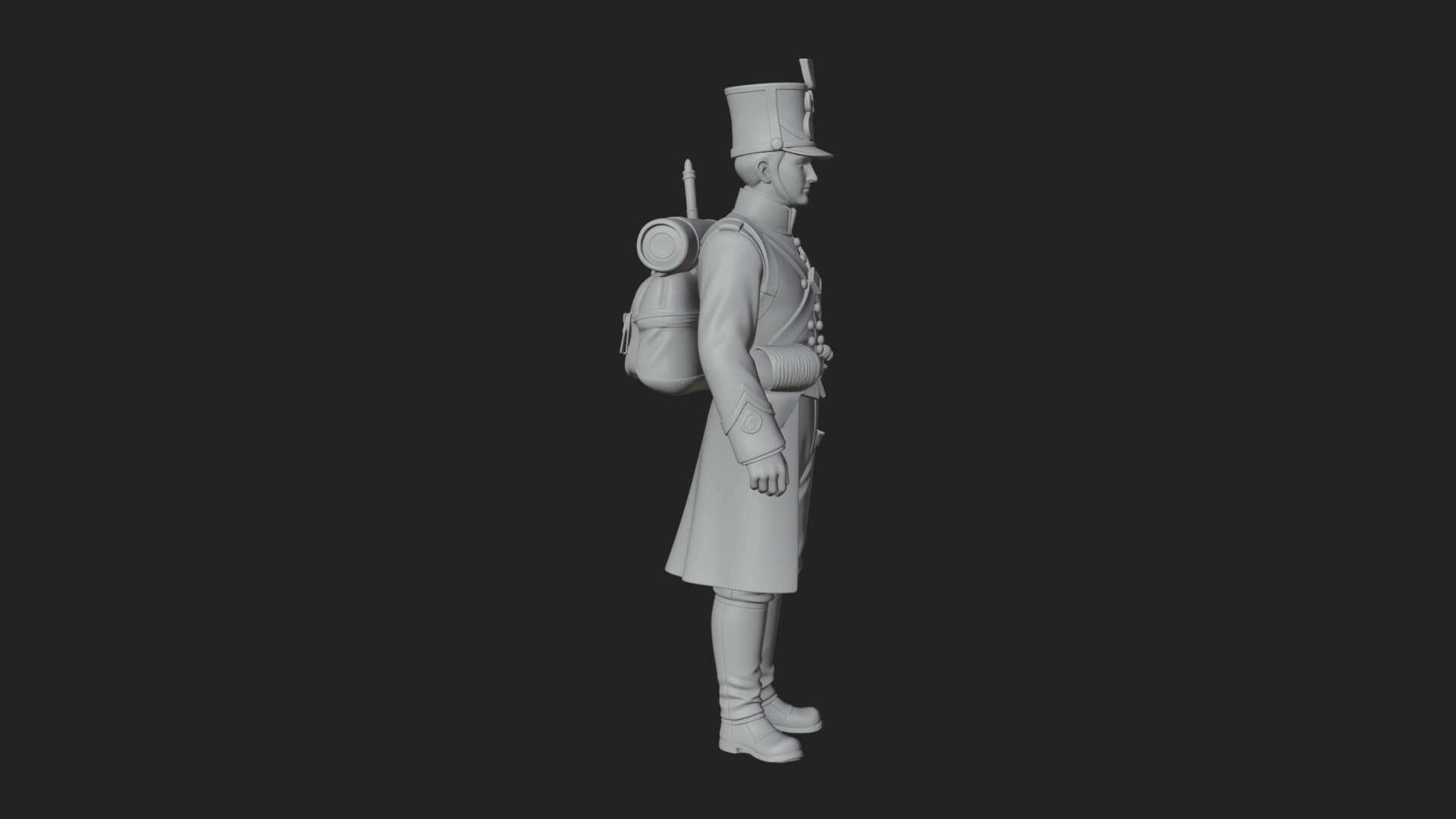 Napoleonic Officer Statue Design 8 3D Print Model 3D Model