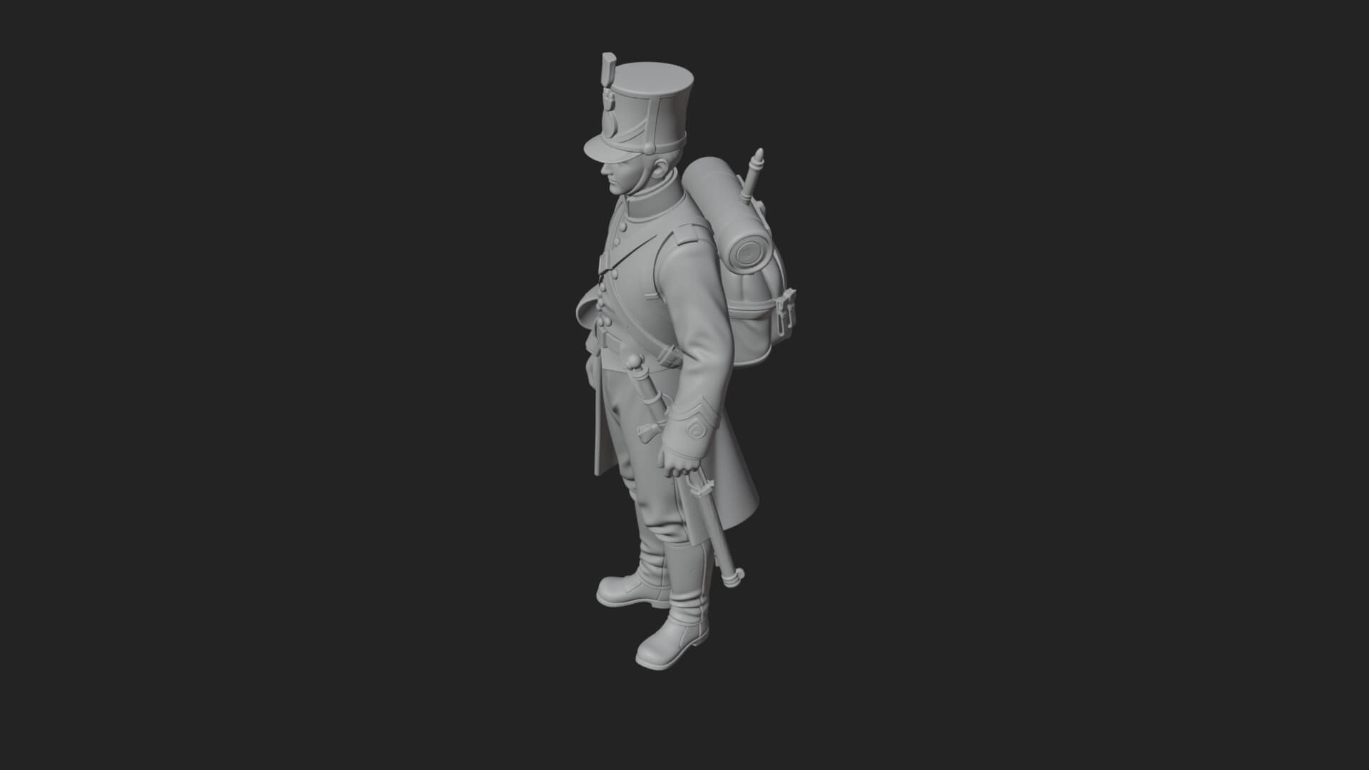 Napoleonic Officer Statue Design 8 3D Print Model 3D Model