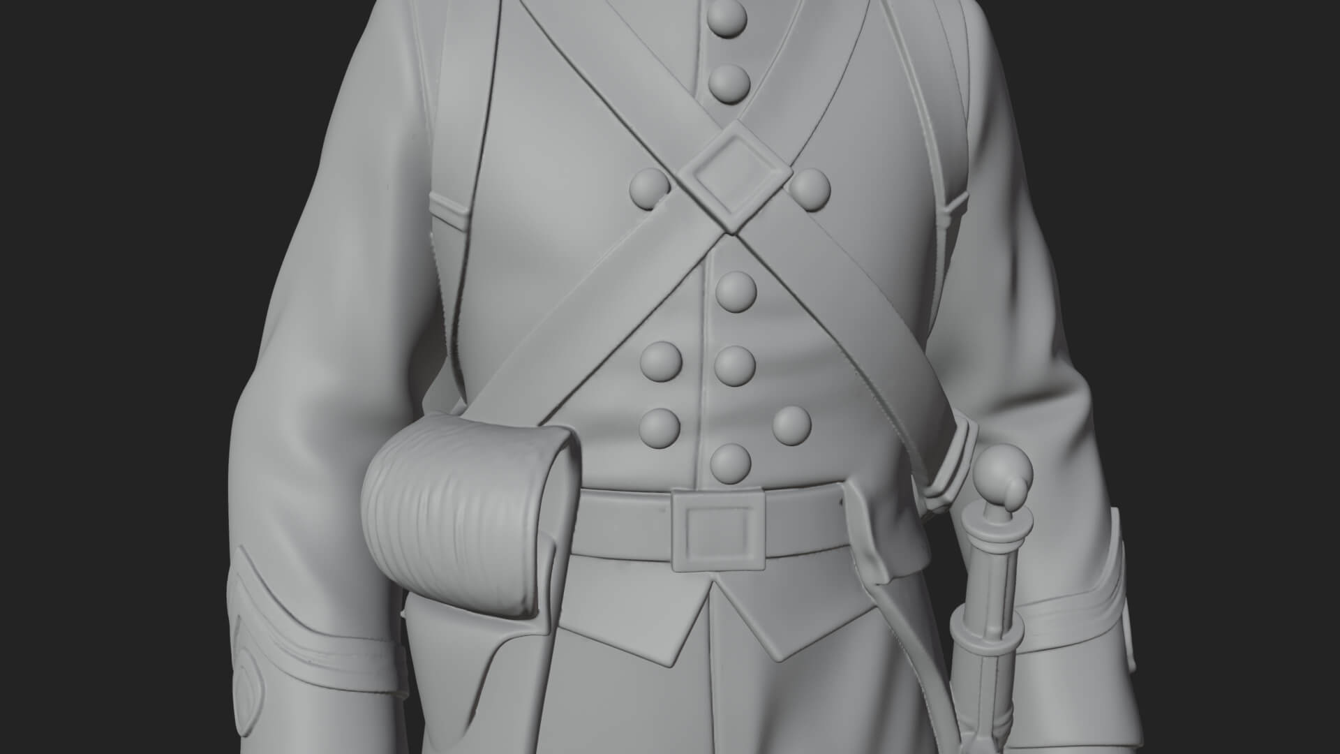Napoleonic Officer Statue Design 8 3D Print Model 3D Model