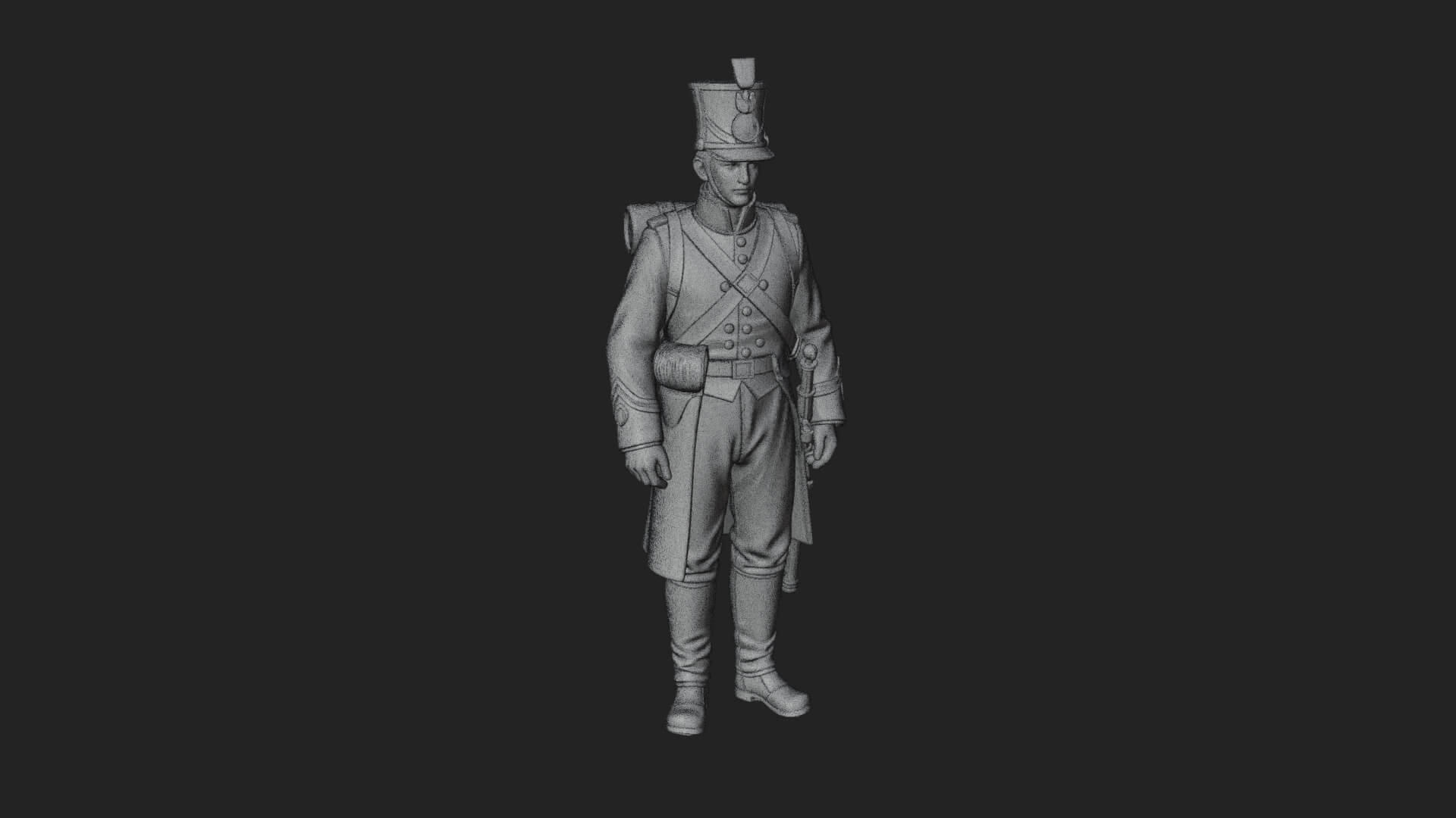 Napoleonic Officer Statue Design 8 3D Print Model 3D Model