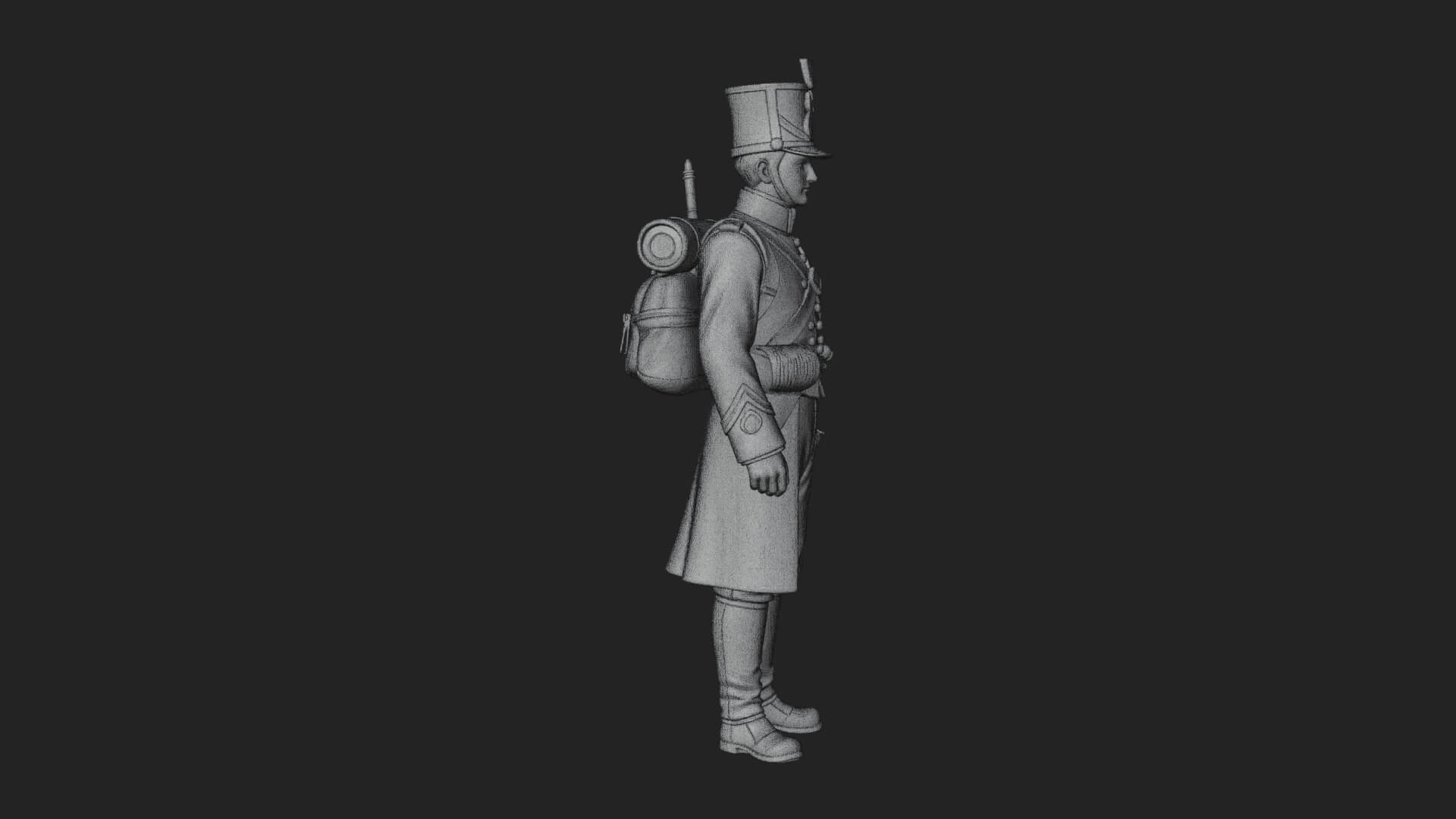 Napoleonic Officer Statue Design 8 3D Print Model 3D Model