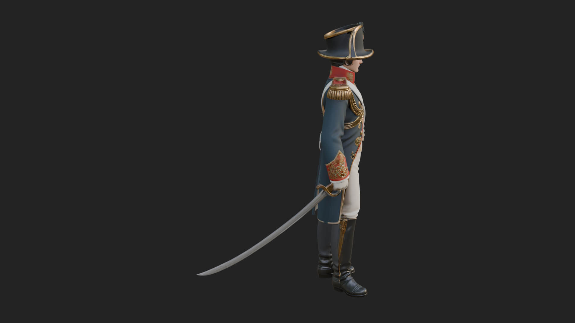 Napoleonic Officer Statue Design 9 3D Print Model 3D Model