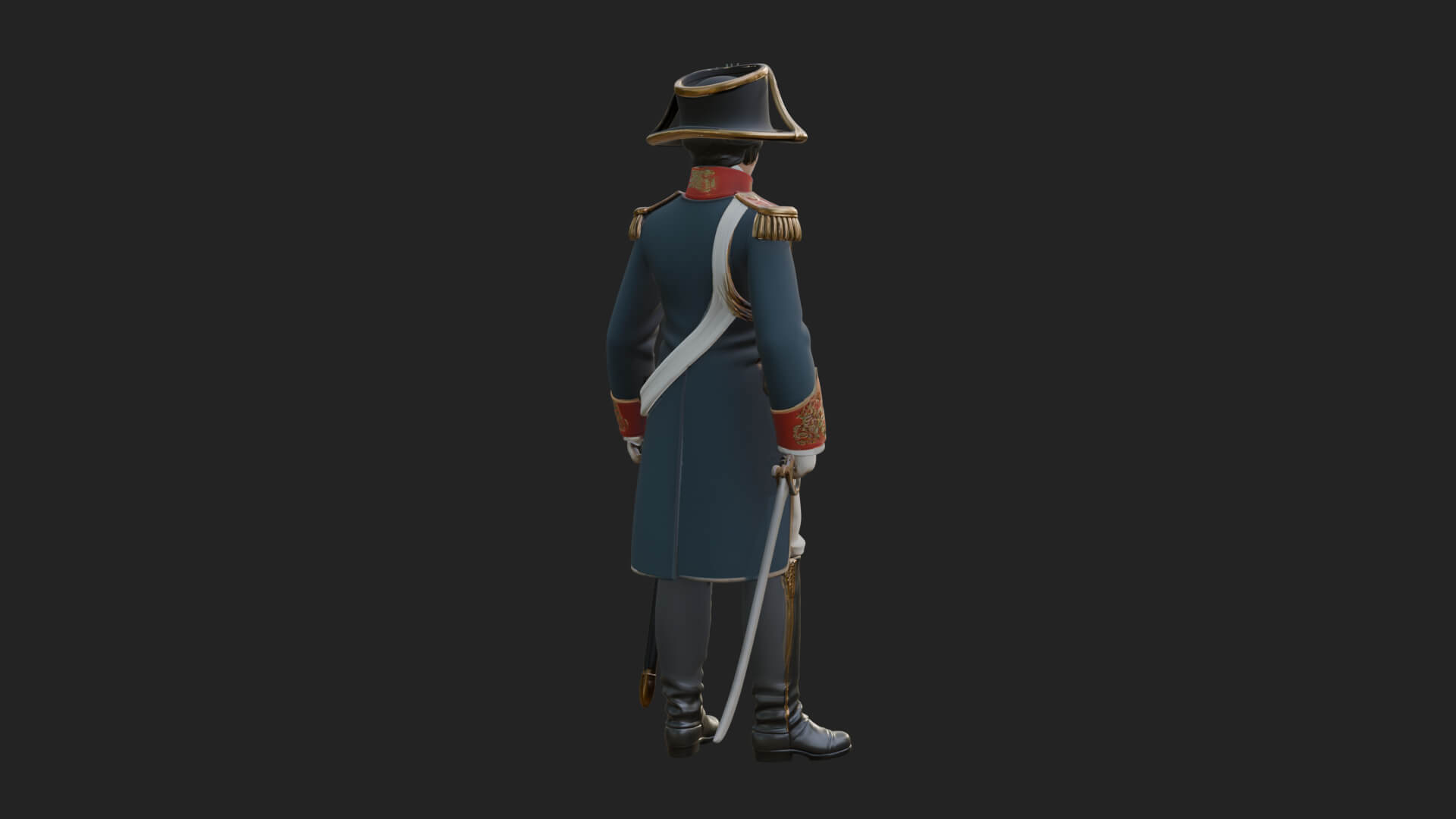 Napoleonic Officer Statue Design 9 3D Print Model 3D Model