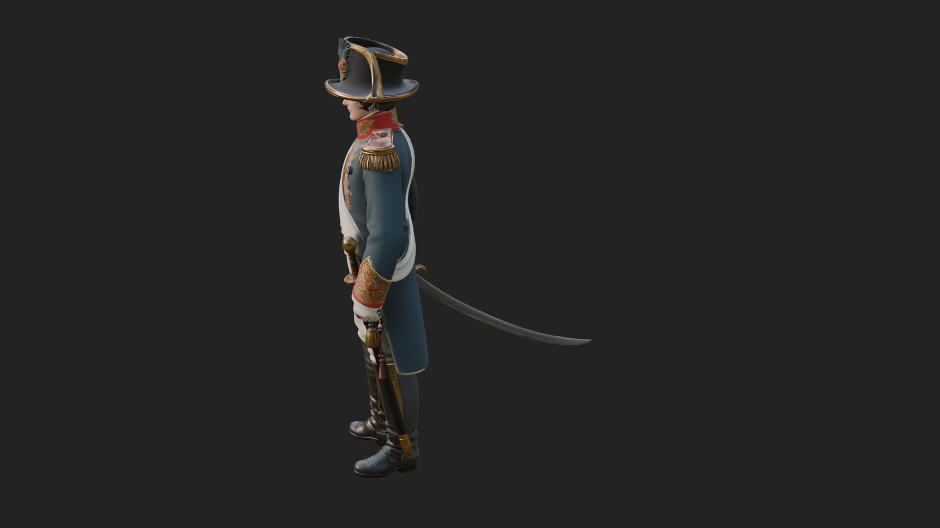 Napoleonic Officer Statue Design 9 3D Print Model 3D Model