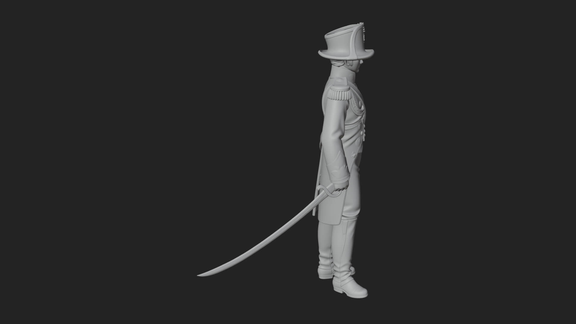 Napoleonic Officer Statue Design 9 3D Print Model 3D Model