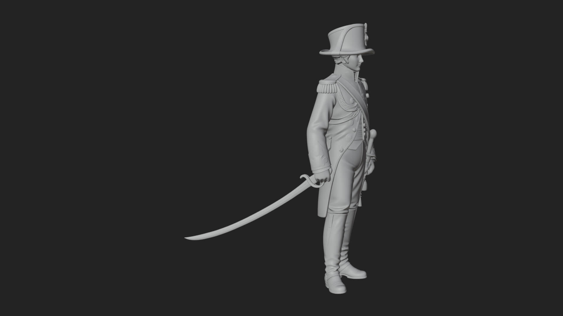 Napoleonic Officer Statue Design 9 3D Print Model 3D Model