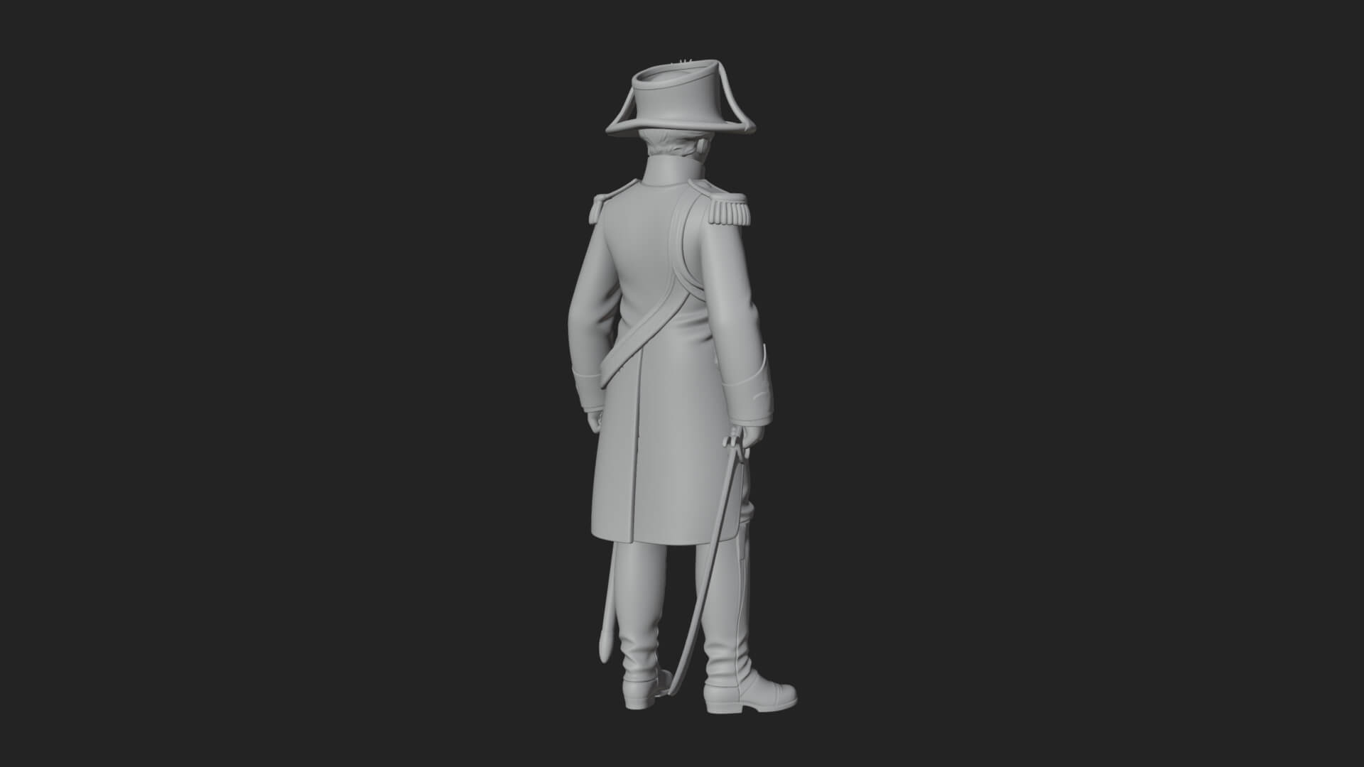 Napoleonic Officer Statue Design 9 3D Print Model 3D Model