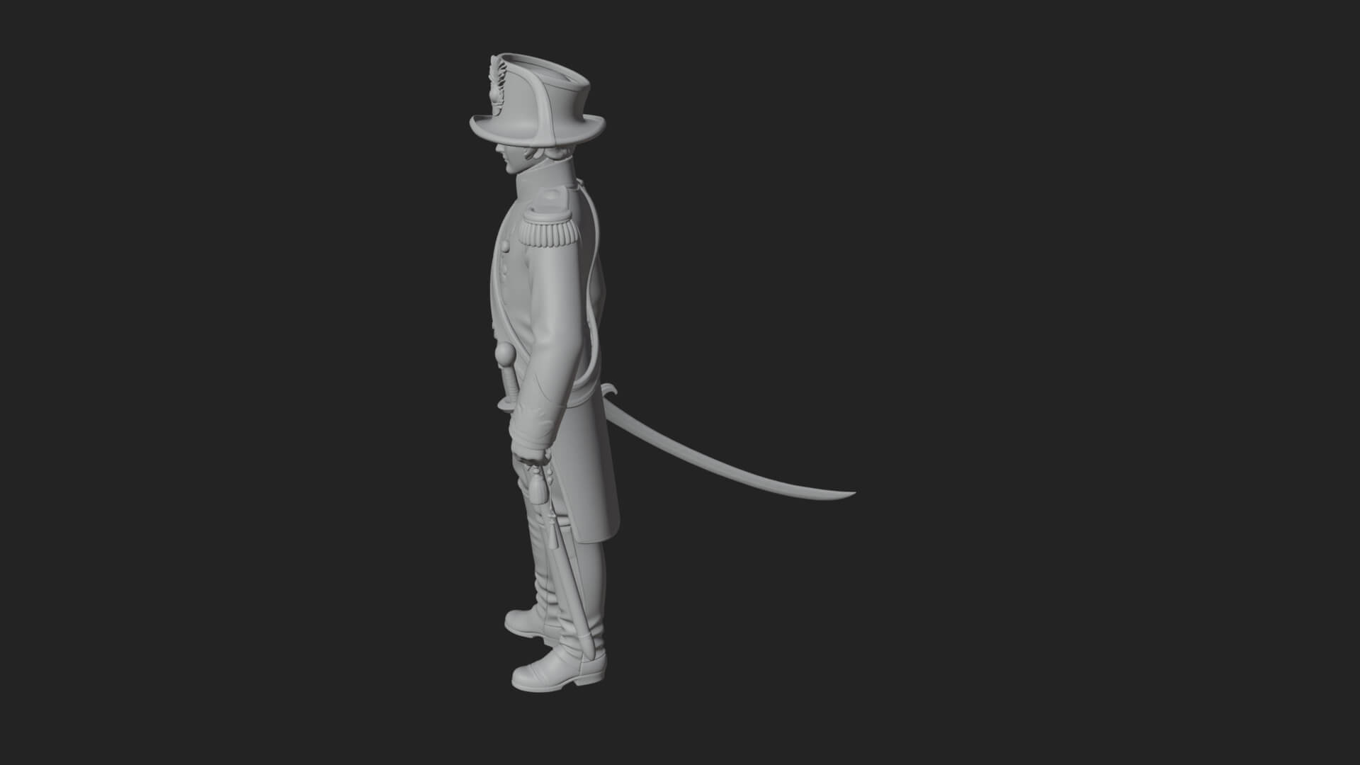 Napoleonic Officer Statue Design 9 3D Print Model 3D Model