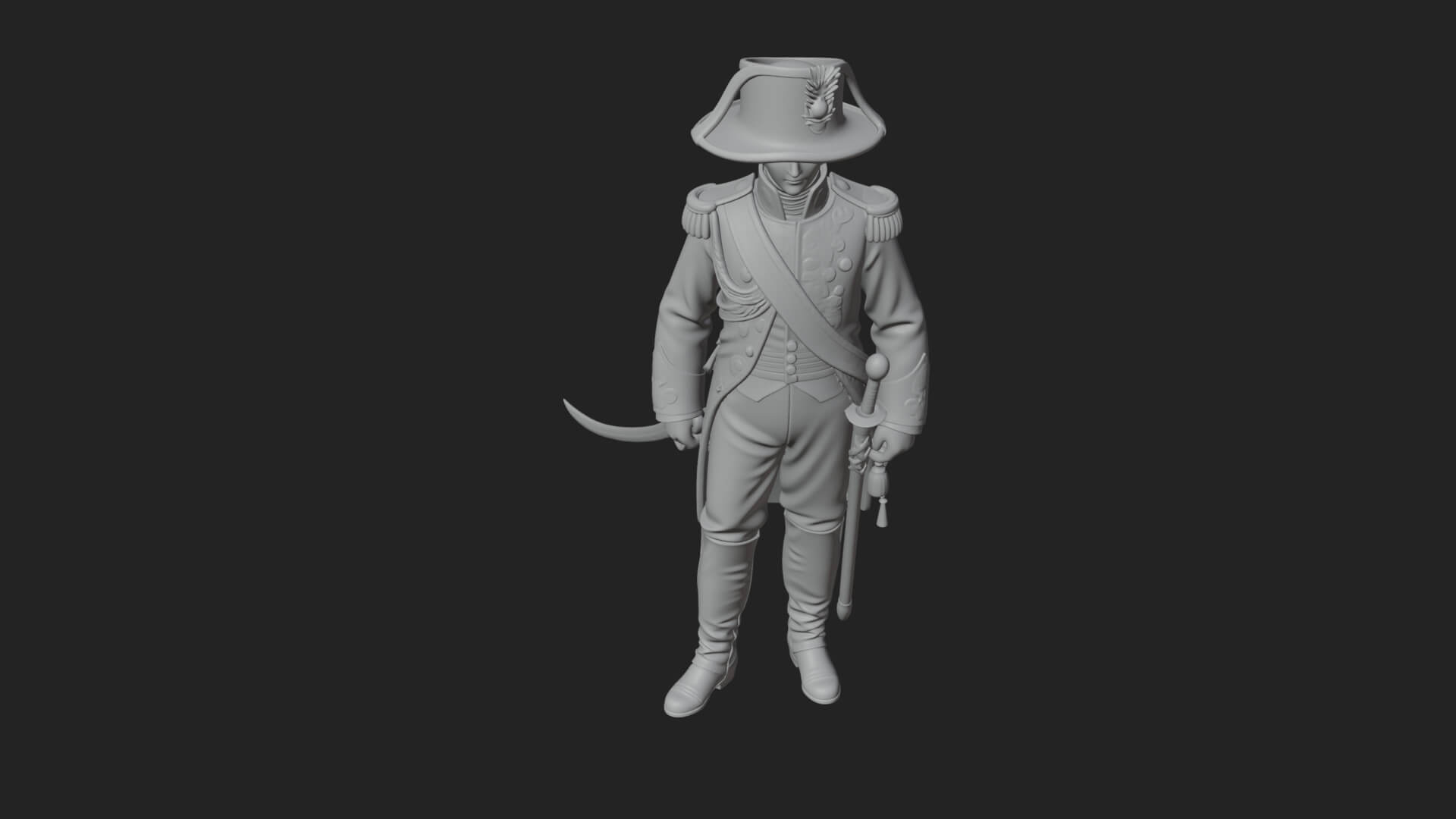 Napoleonic Officer Statue Design 9 3D Print Model 3D Model