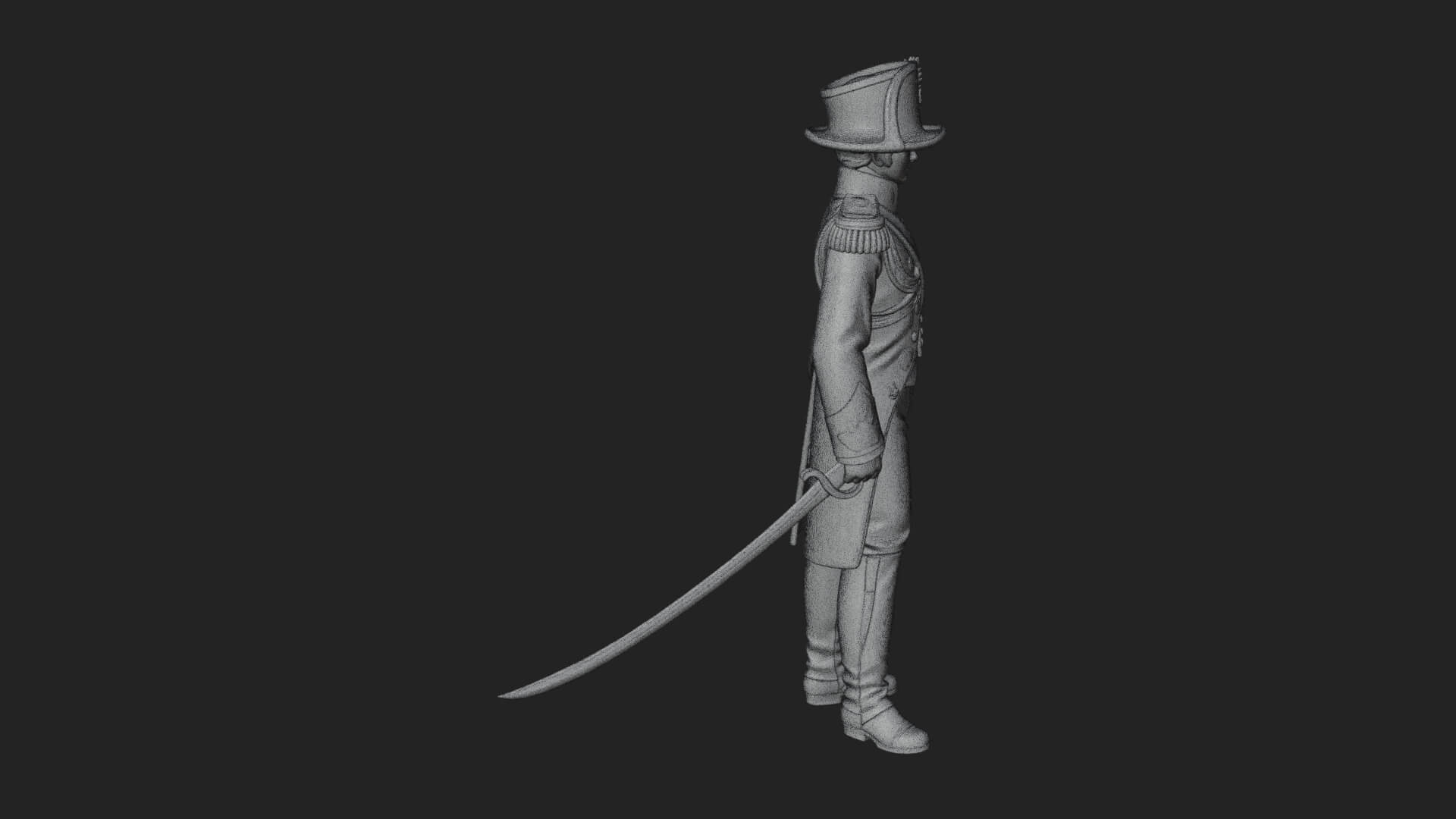 Napoleonic Officer Statue Design 9 3D Print Model 3D Model