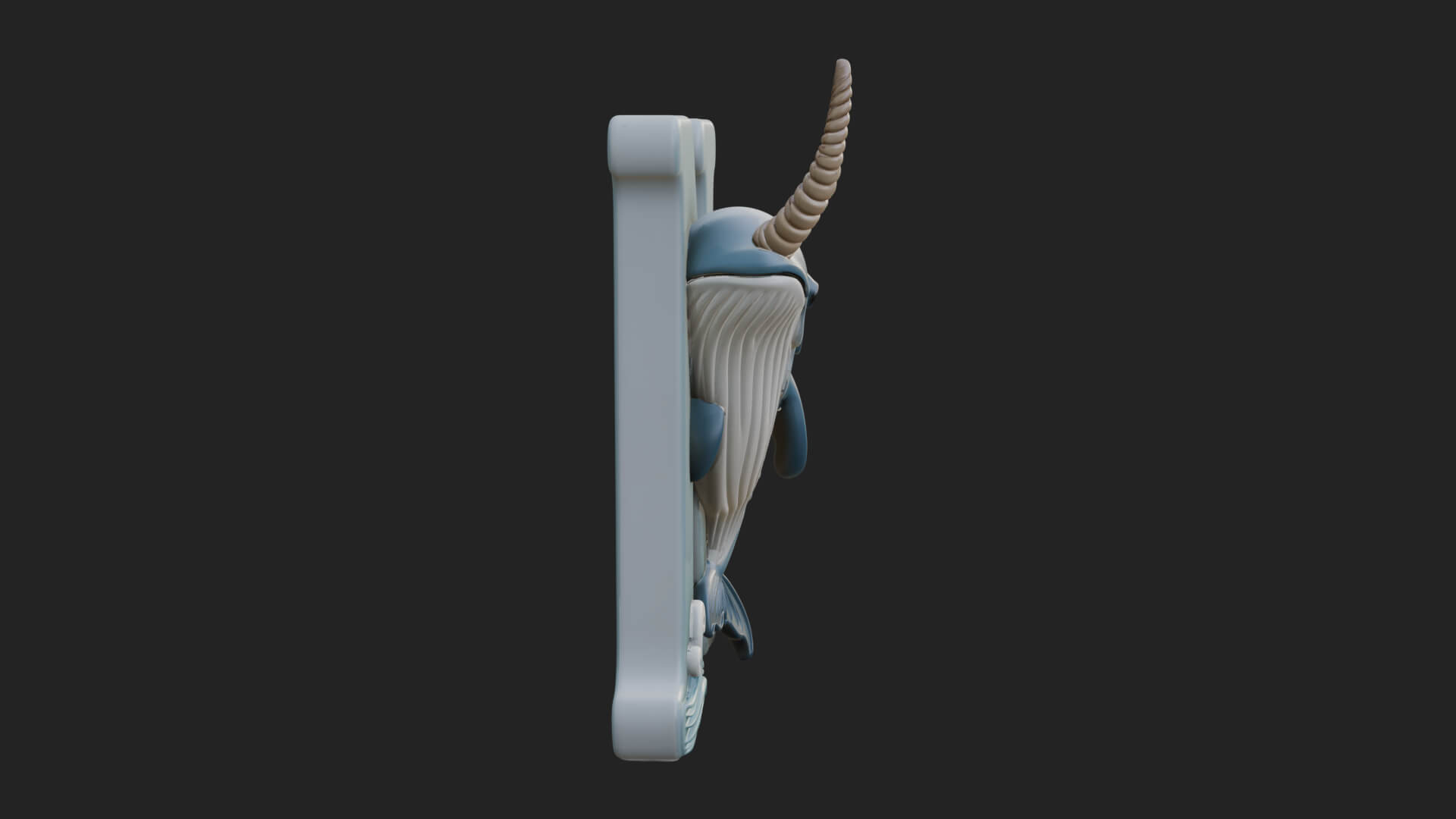 Narwhal Letter N Statue Design 1 3D Print Model 3D Model