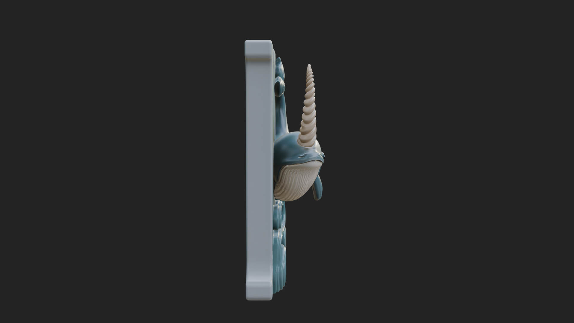 Narwhal Letter N Statue Design 2 3D Print Model 3D Model