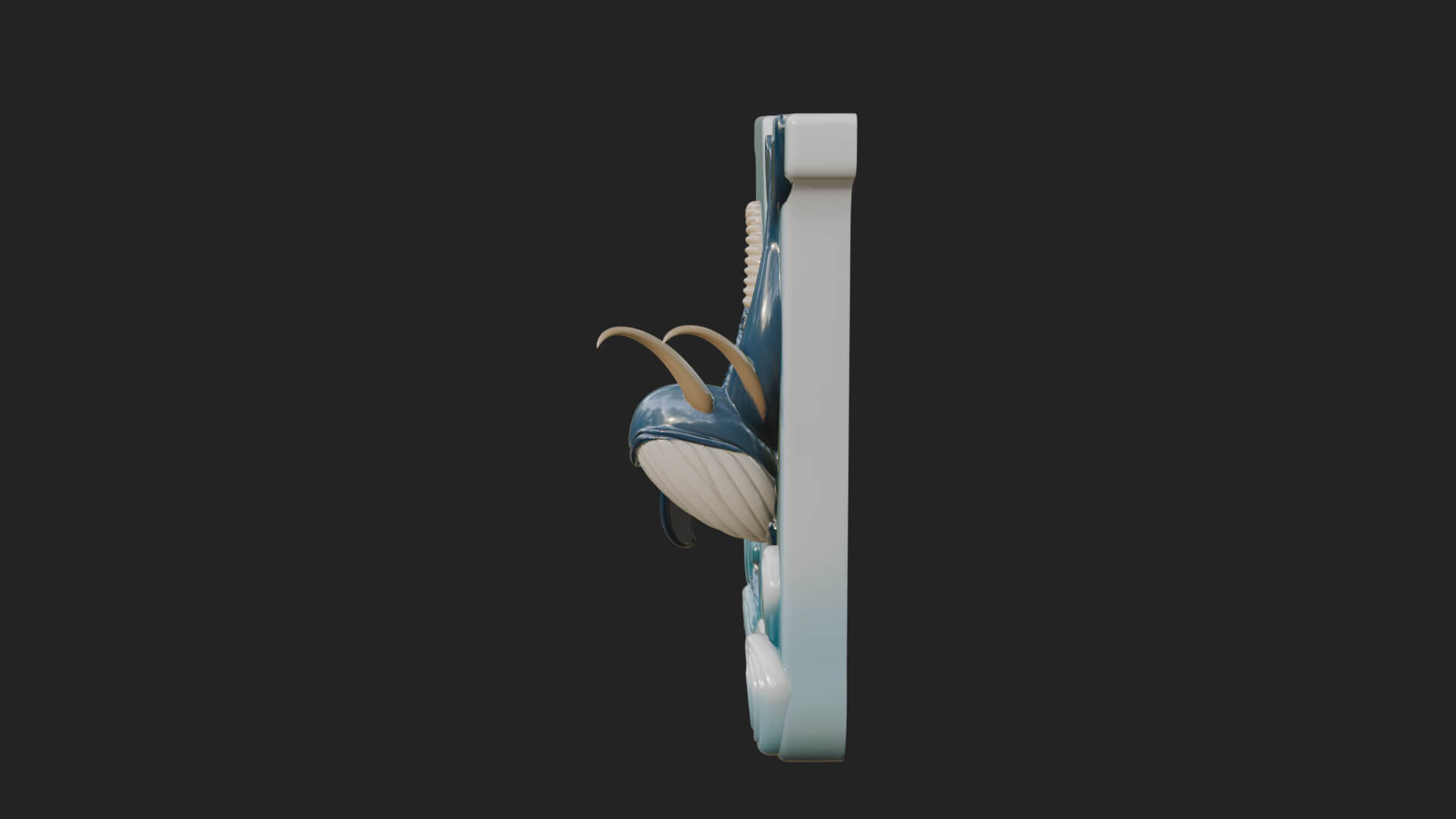 Narwhal Letter N Statue Design 4 3D Print Model 3D Model